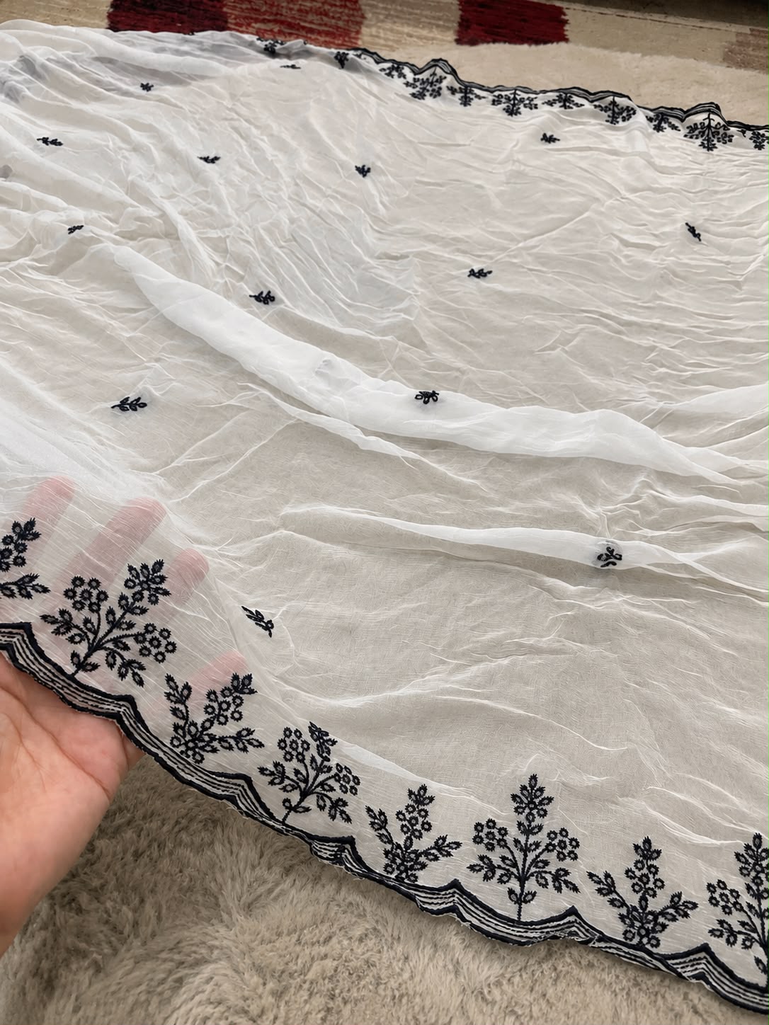 Pure Chiffon Embroidered Dupatta – | 2.75 Yards