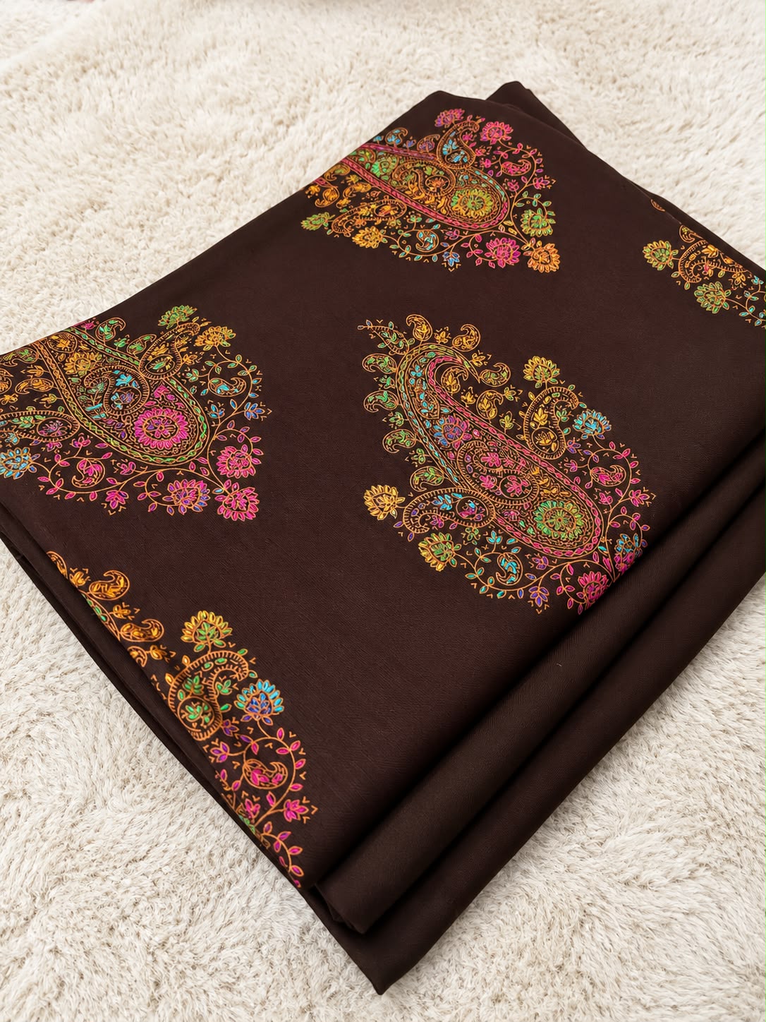 Plain Pashmina Suit with Embroidered Shawl ✨