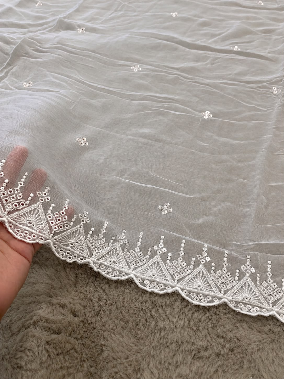 ✨ Pure Chiffon Sequins Work Dupatta ✨