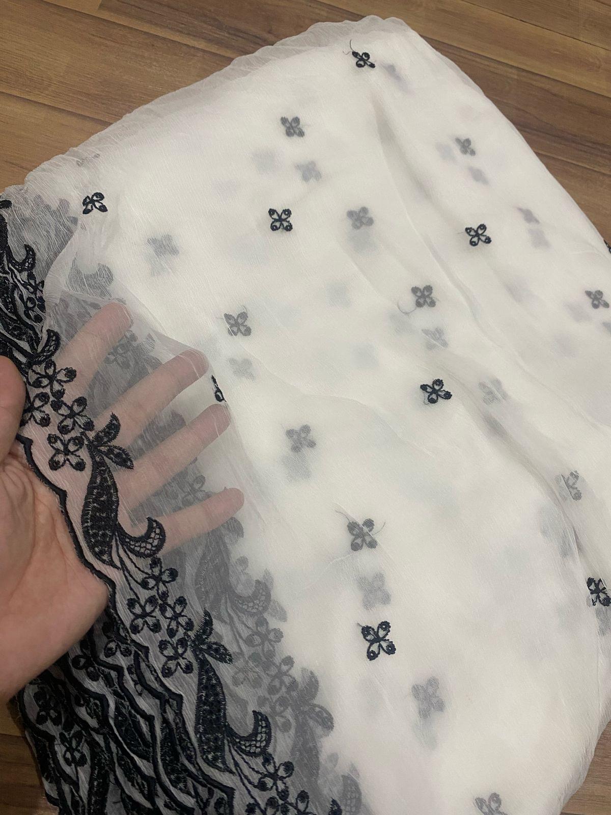 Pure Chiffon Embroidered Dupattas