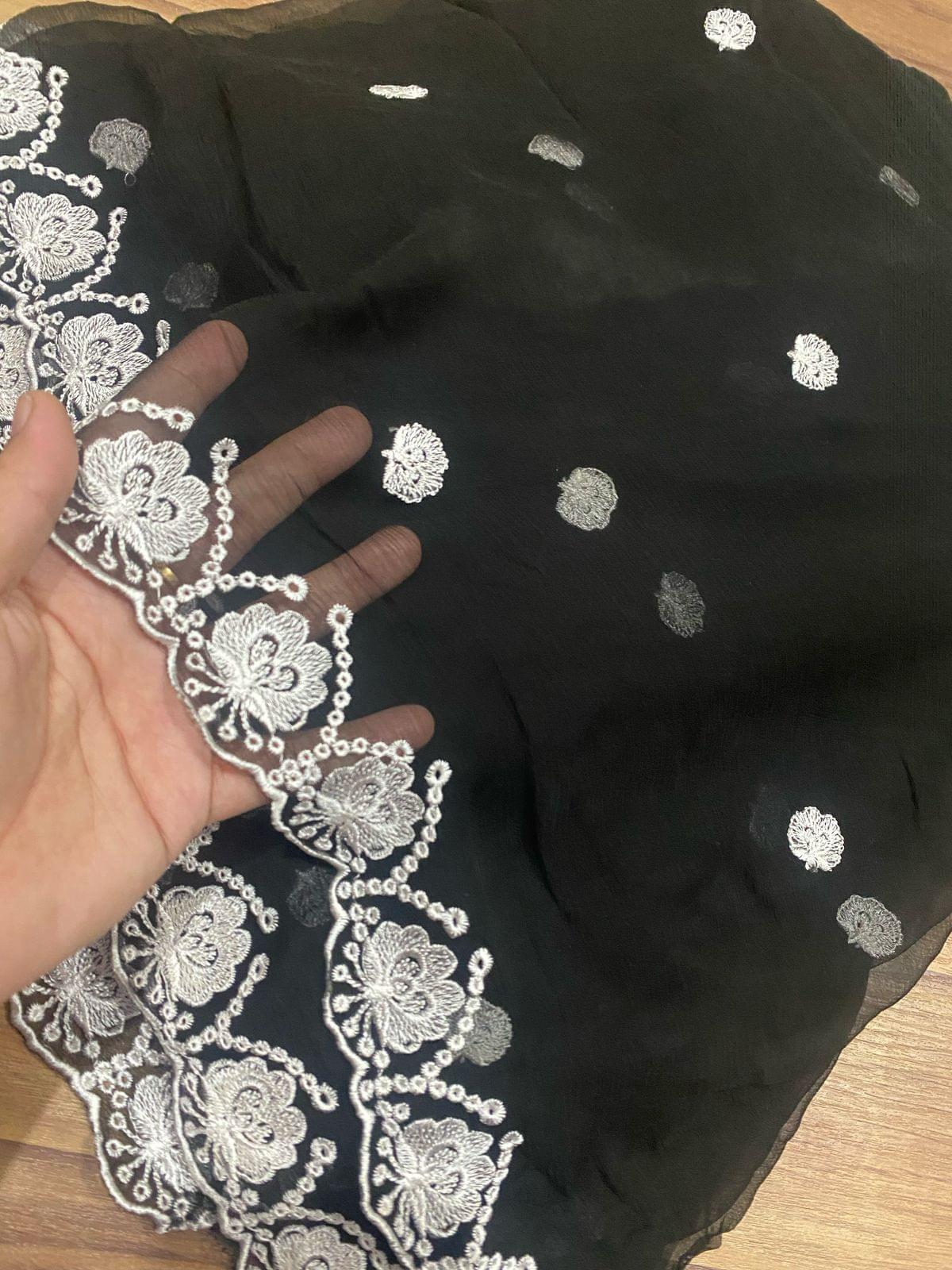 Pure Chiffon Embroidered Dupattas