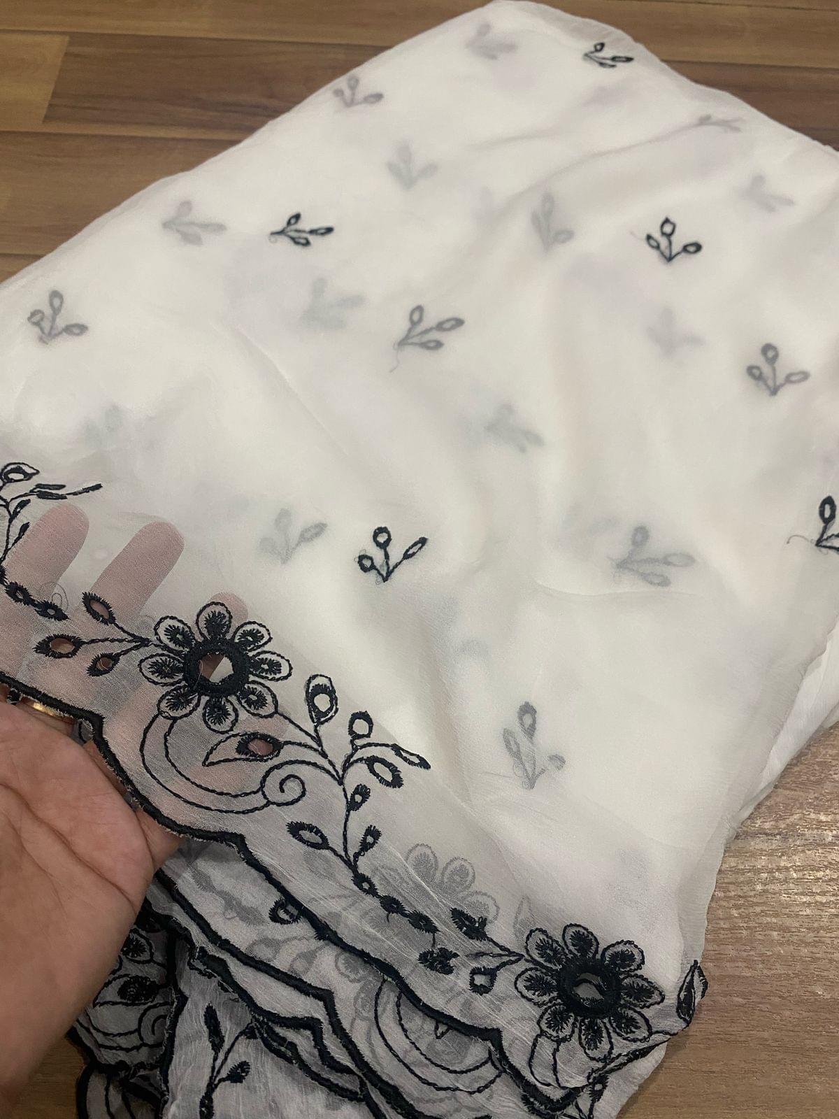 Pure Chiffon Embroidered Dupattas