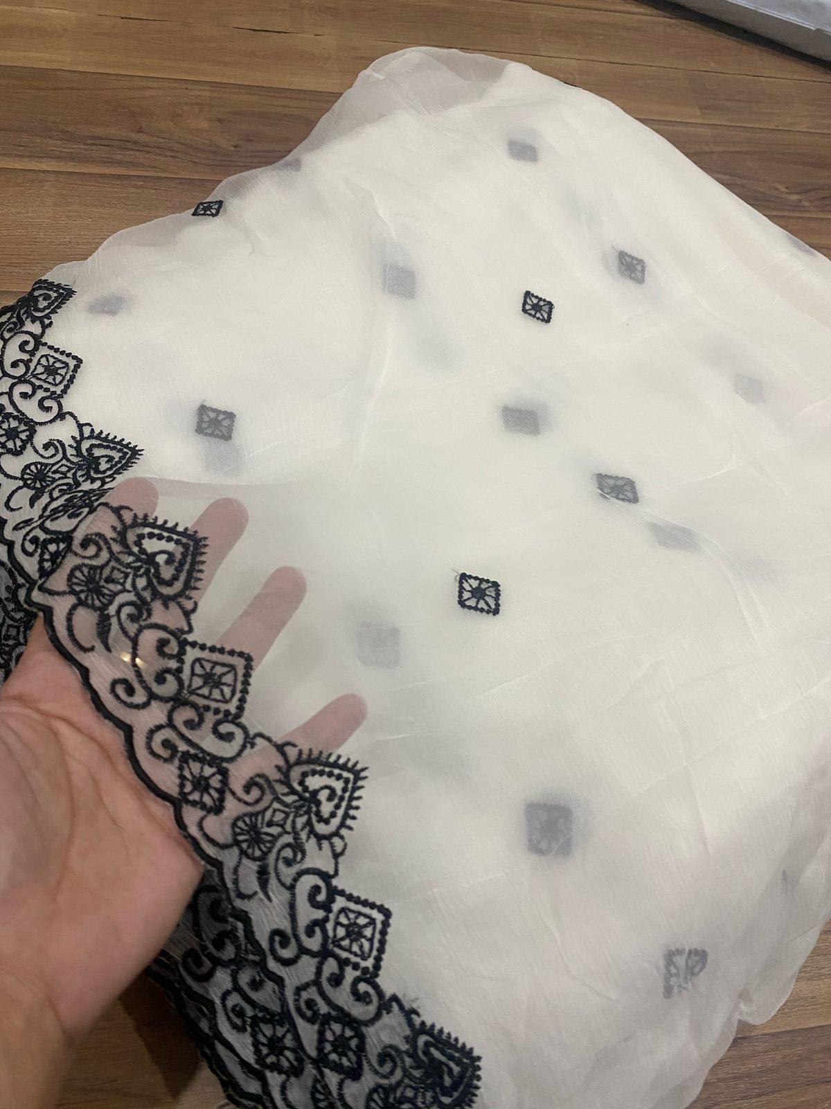 Pure Chiffon Embroidered Dupattas