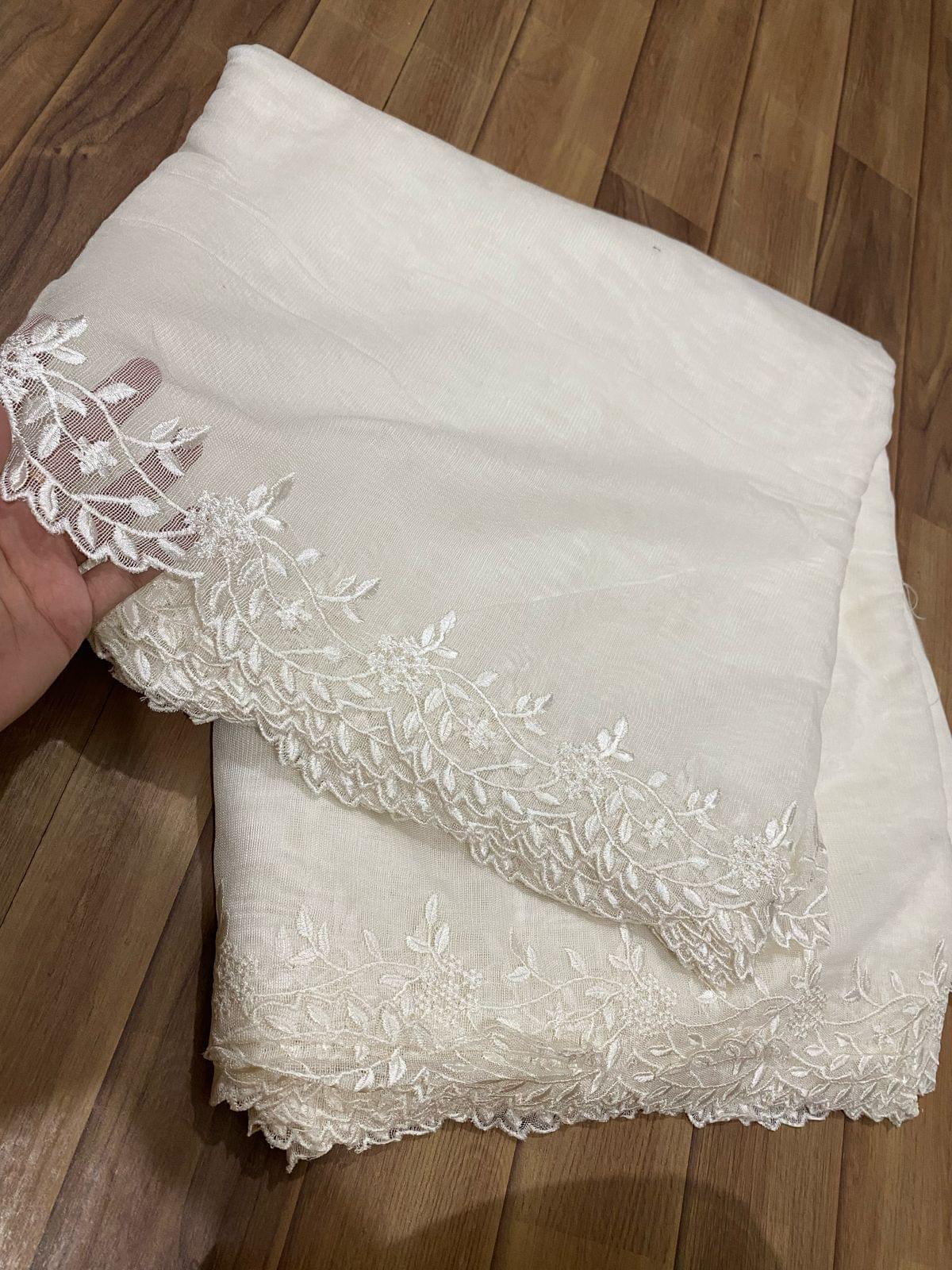 Pure khaddi net embroidered dupattas