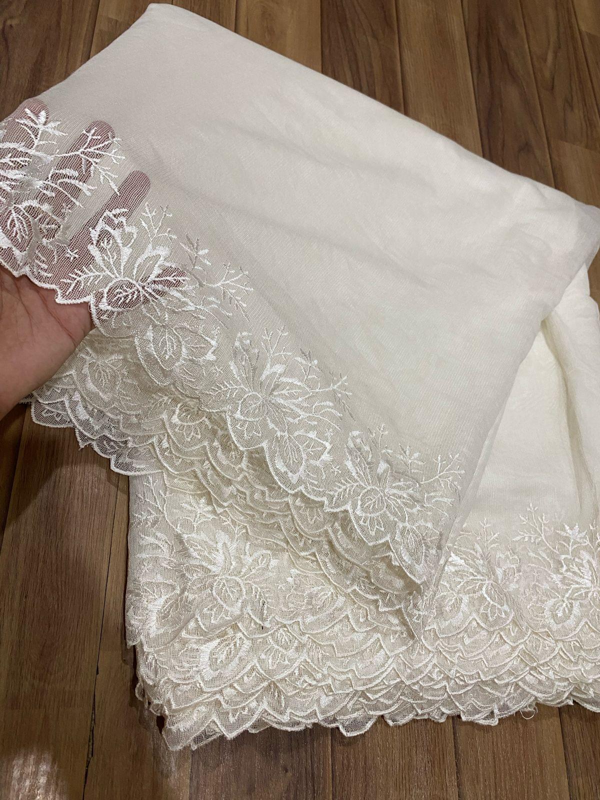 Pure khaddi net embroidered dupattas