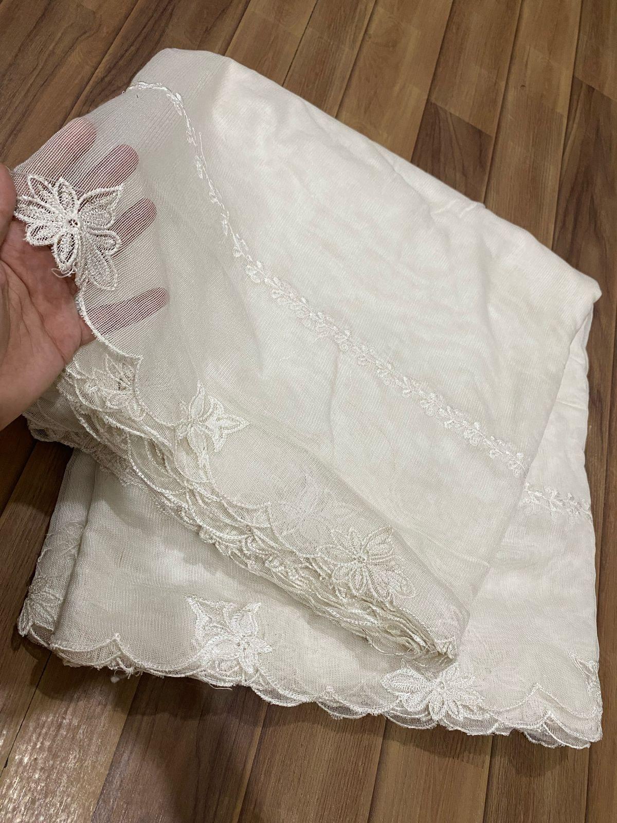 Pure khaddi net embroidered dupattas