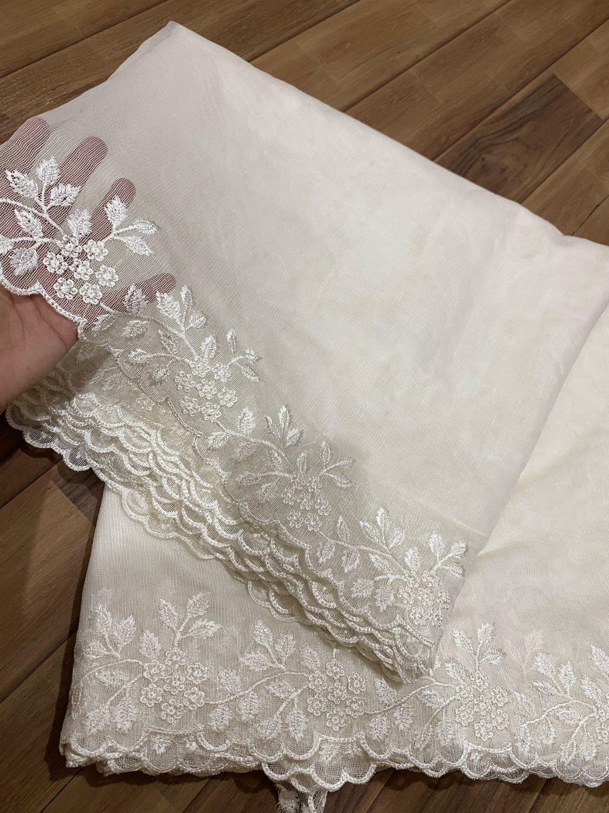 Pure khaddi net embroidered dupattas