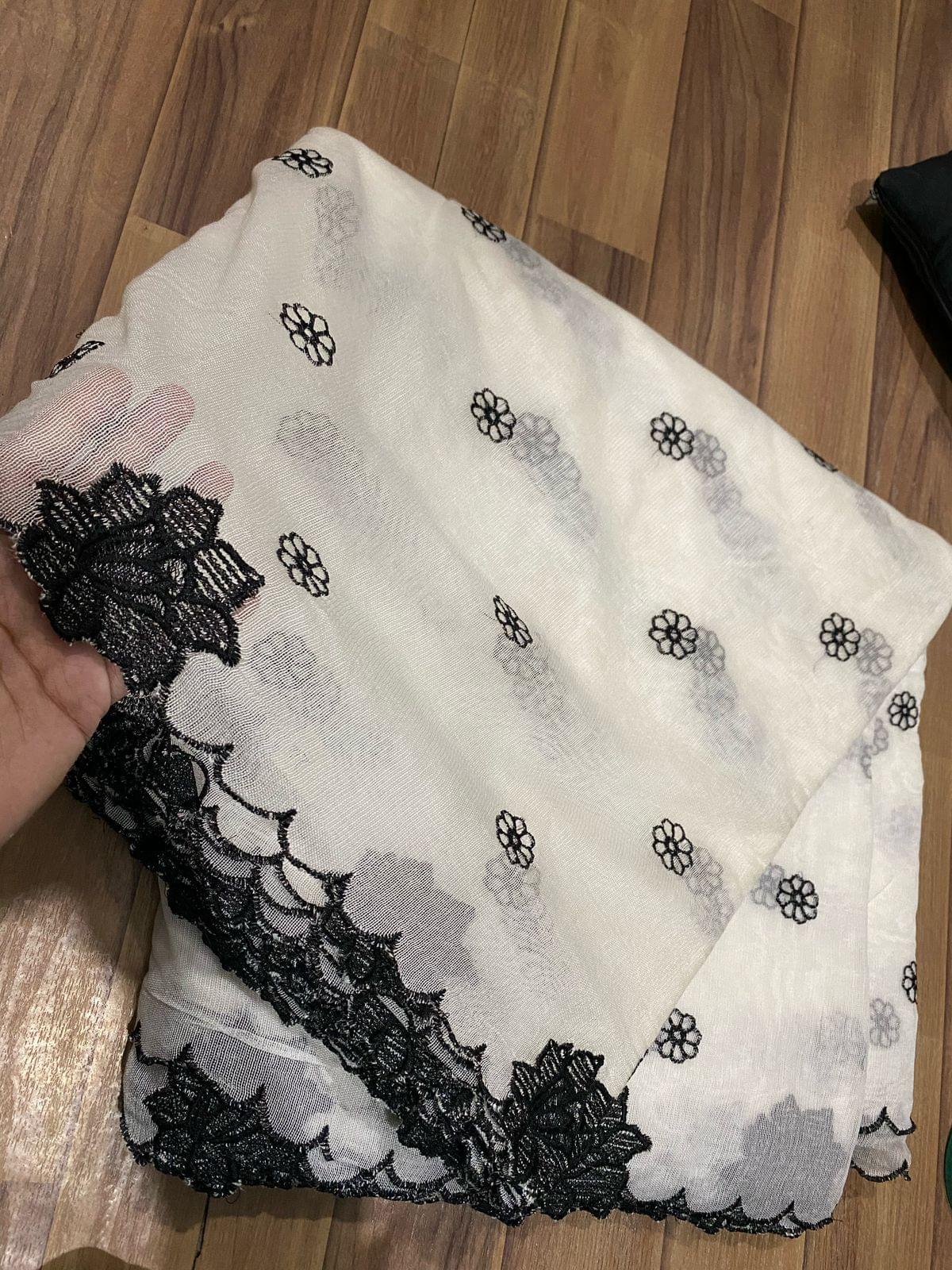 Pure khaddi net embroidered dupattas