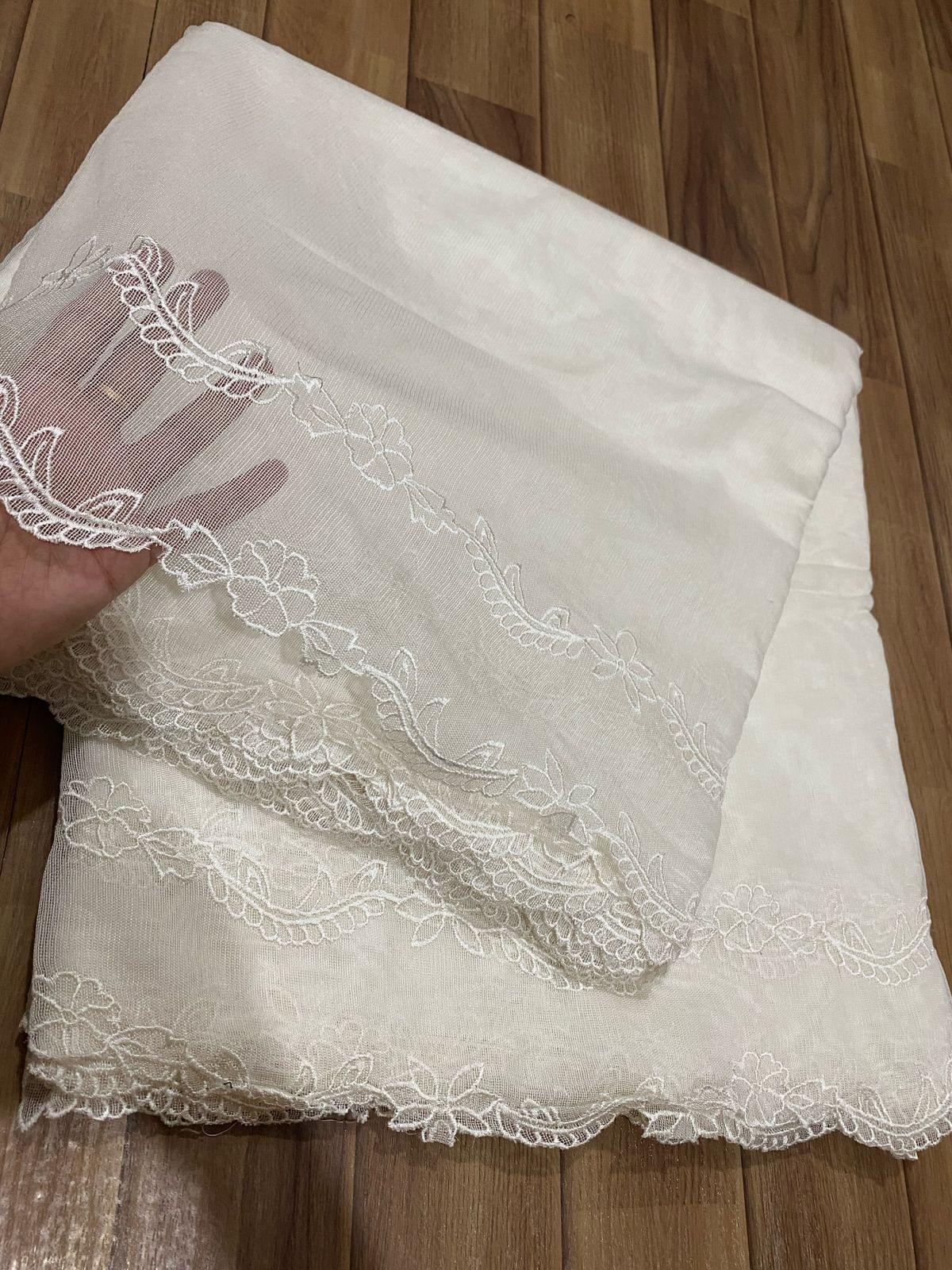 Pure khaddi net embroidered dupattas