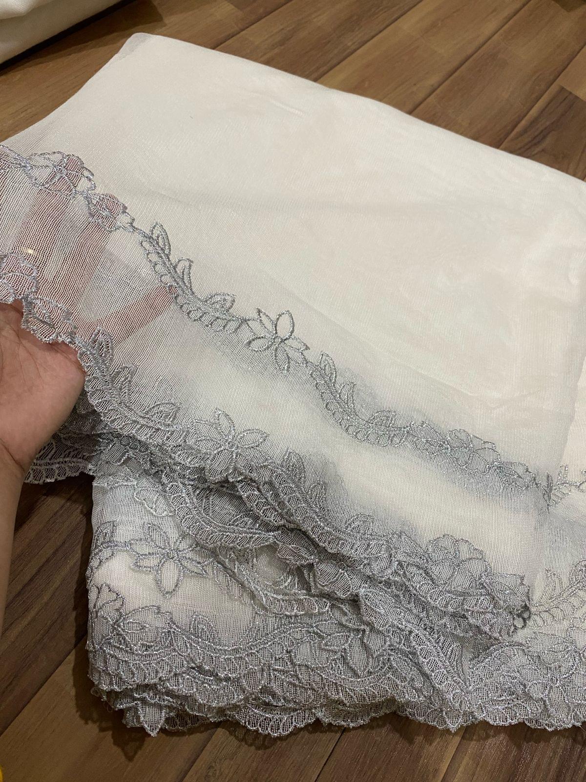 Pure khaddi net embroidered dupattas