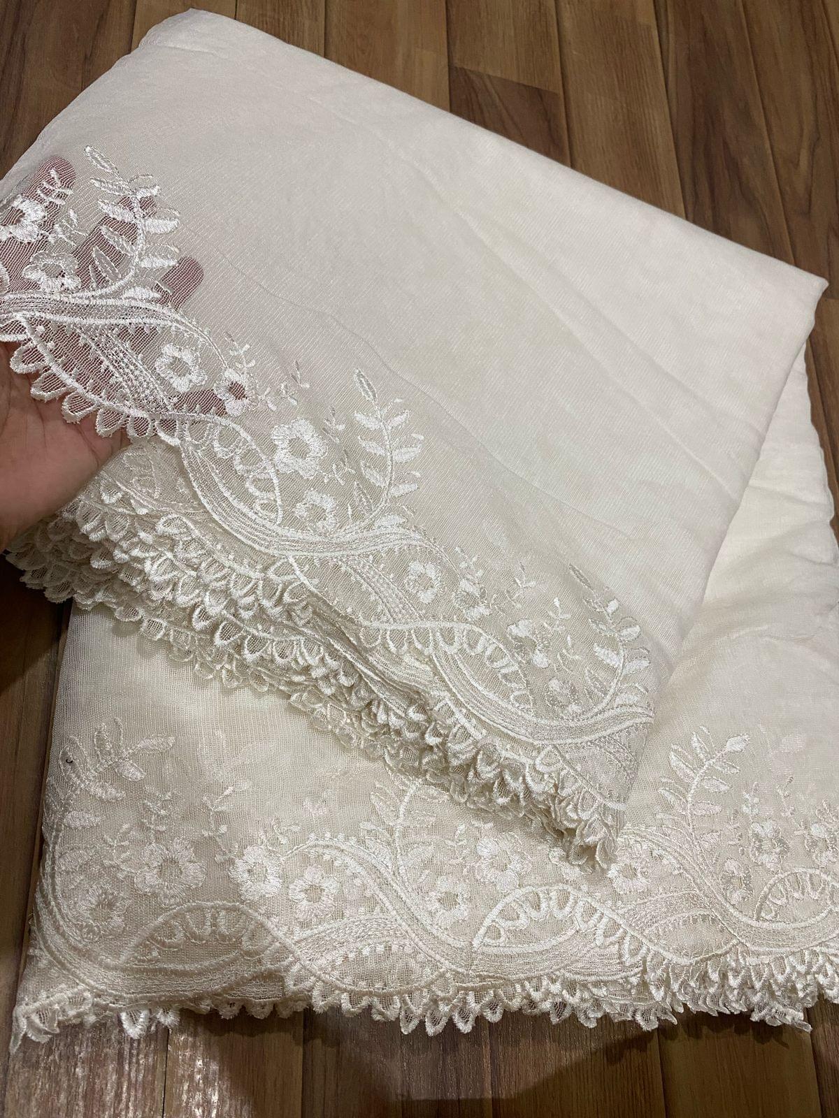 Pure khaddi net embroidered dupattas