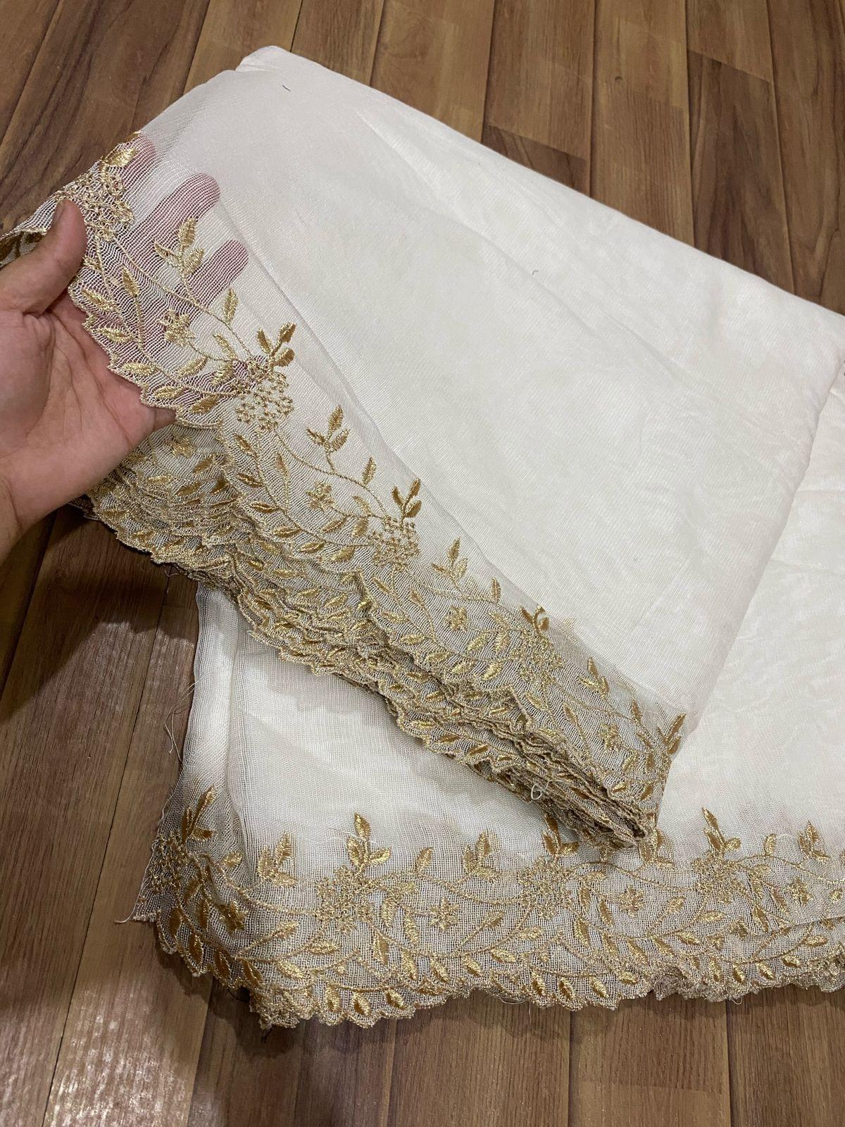 Pure khaddi net embroidered dupattas