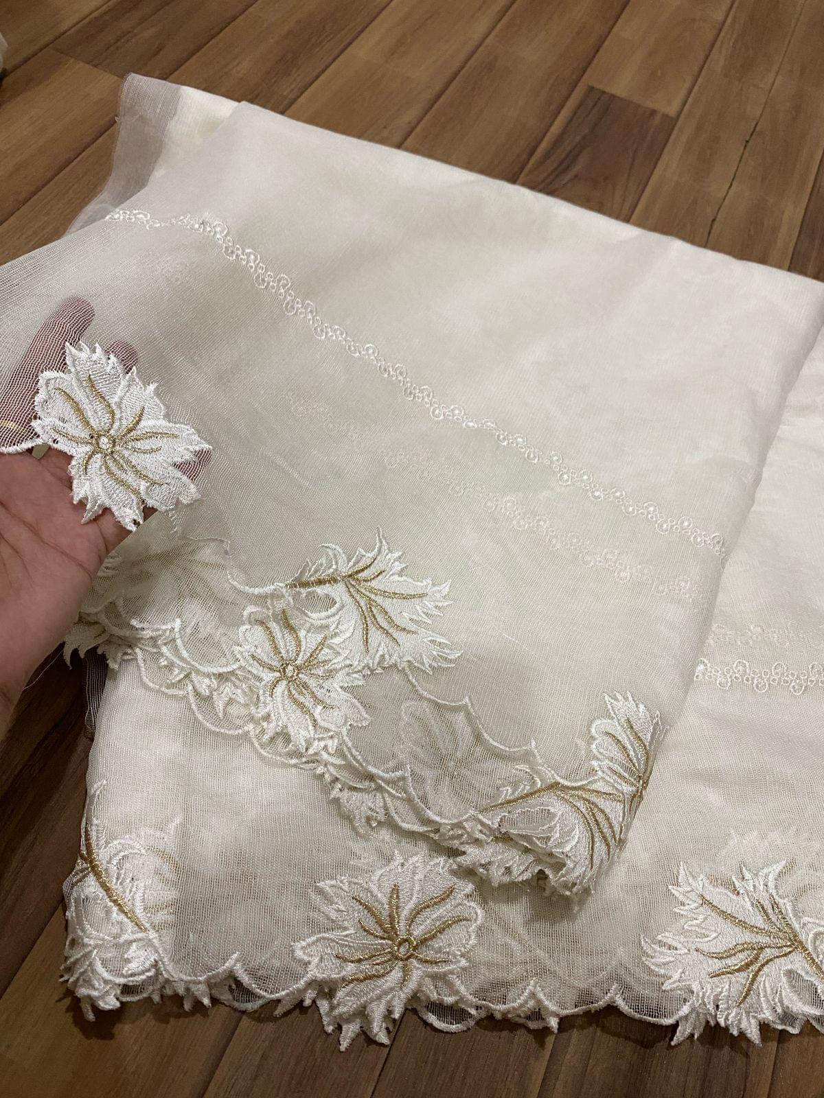 Pure khaddi net embroidered dupattas