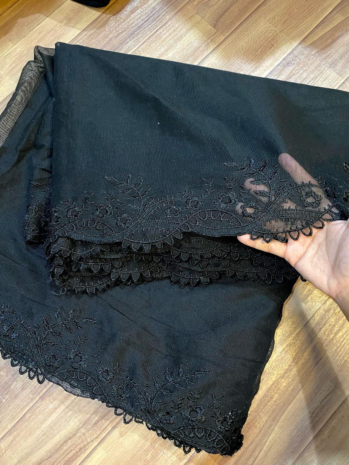 Pure khaddi net embroidered dupattas