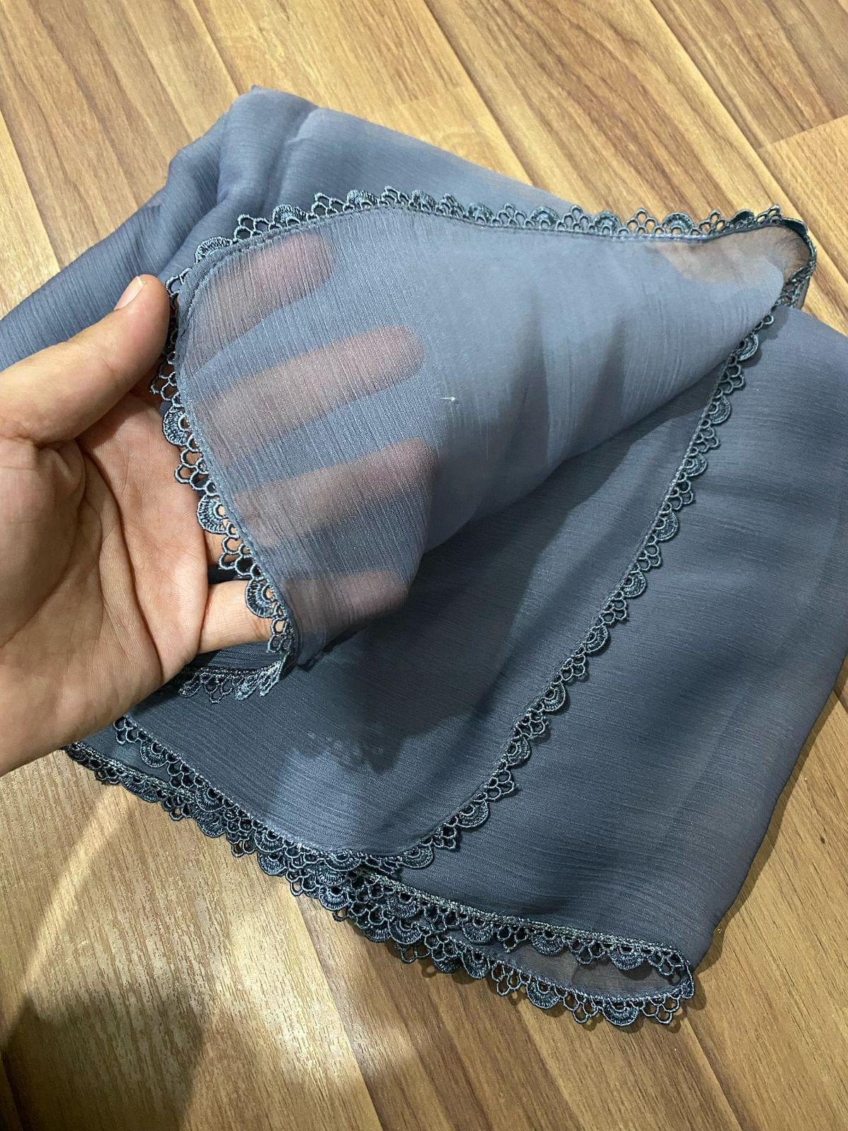 Laced chiffon dupattas