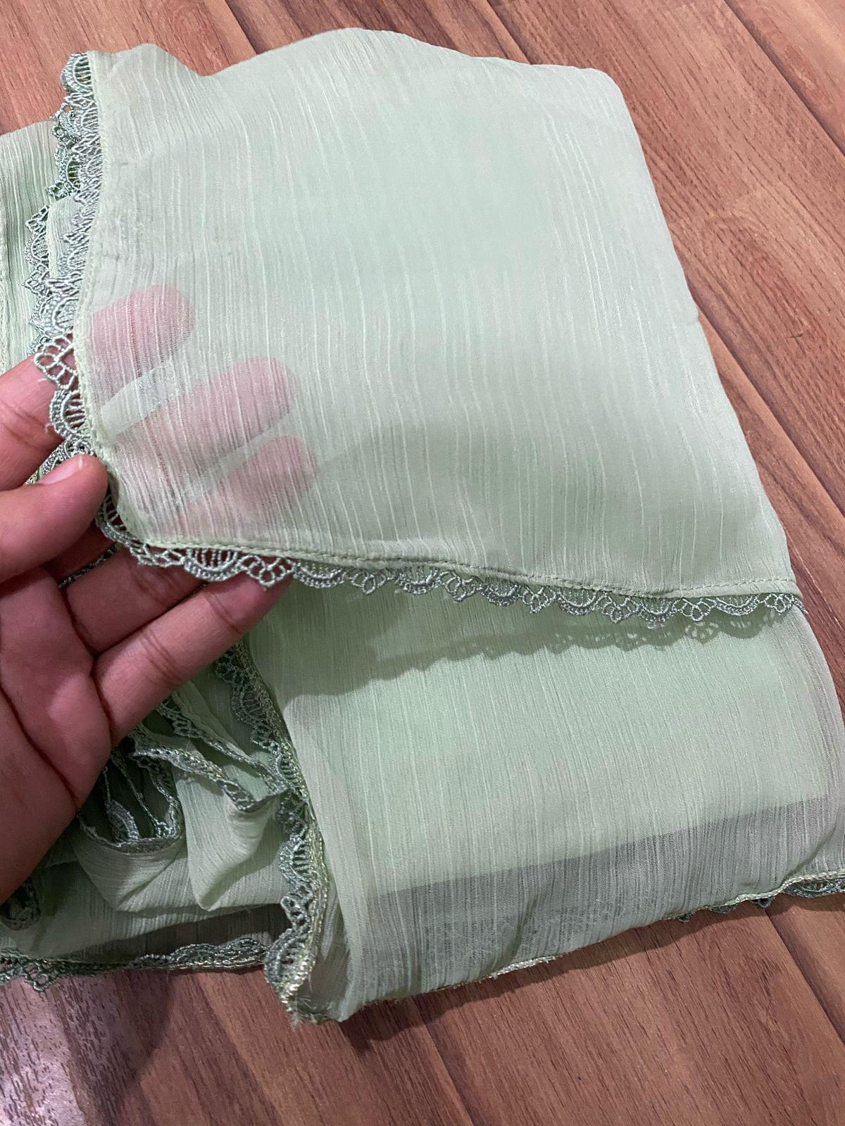 Laced chiffon dupattas