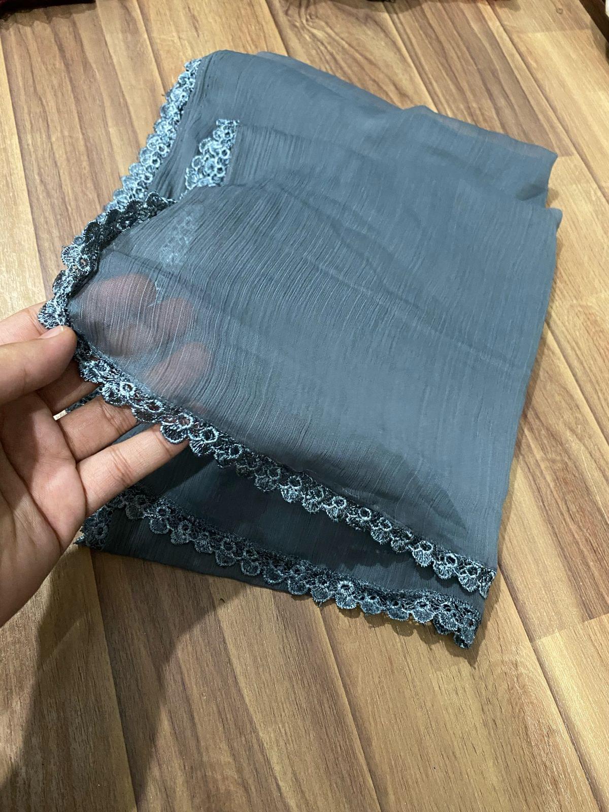 Laced chiffon dupattas