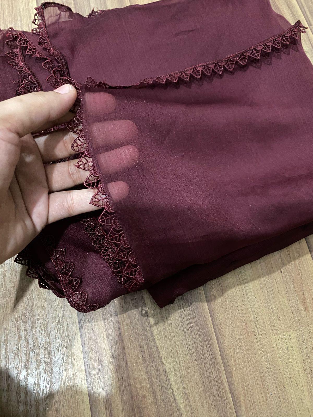 Laced chiffon dupattas