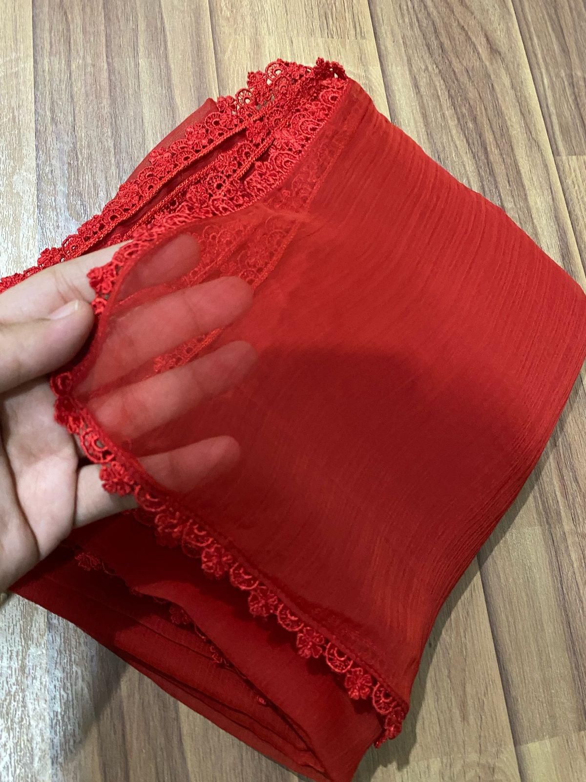 Laced chiffon dupattas