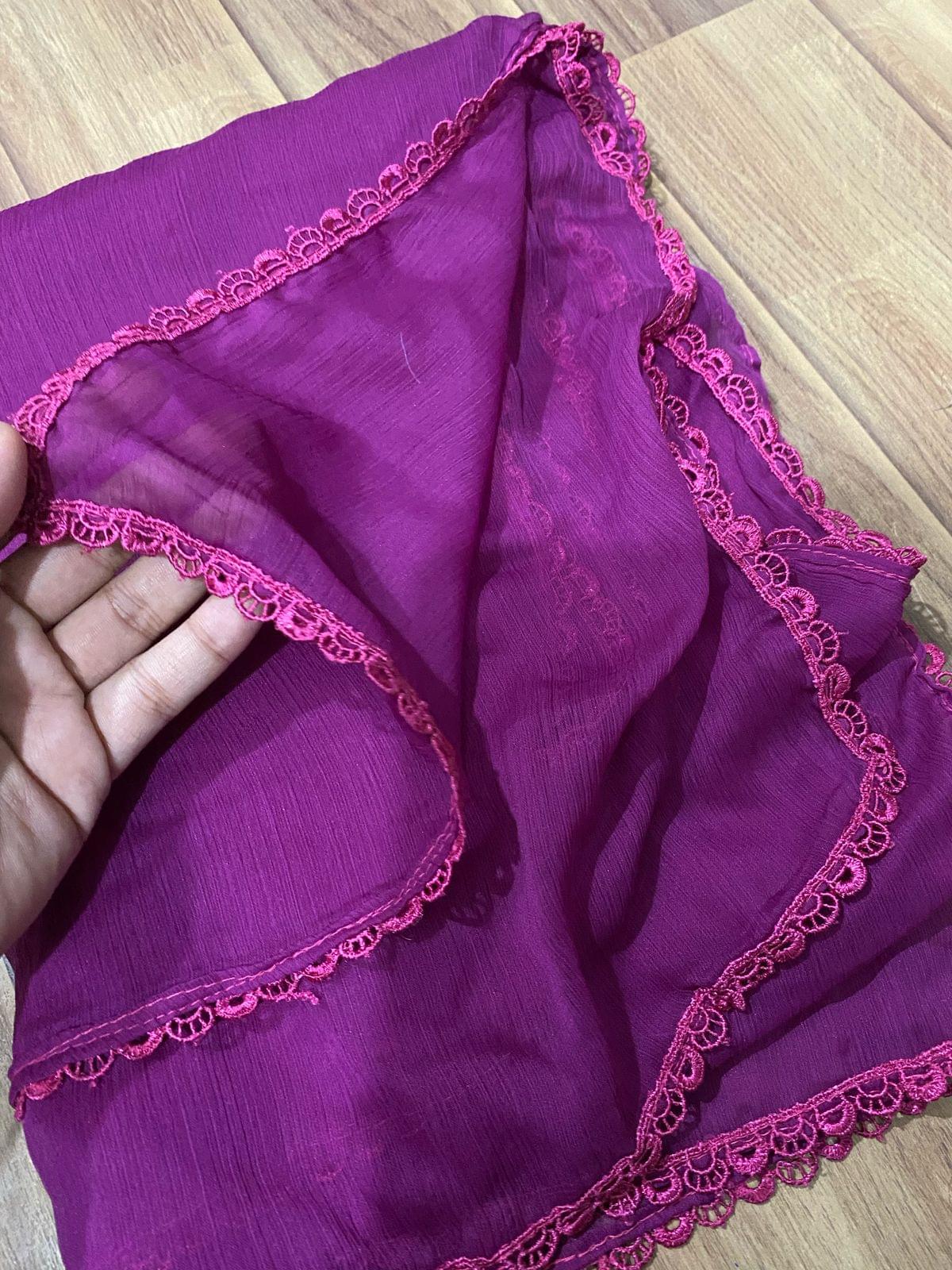 Laced chiffon dupattas