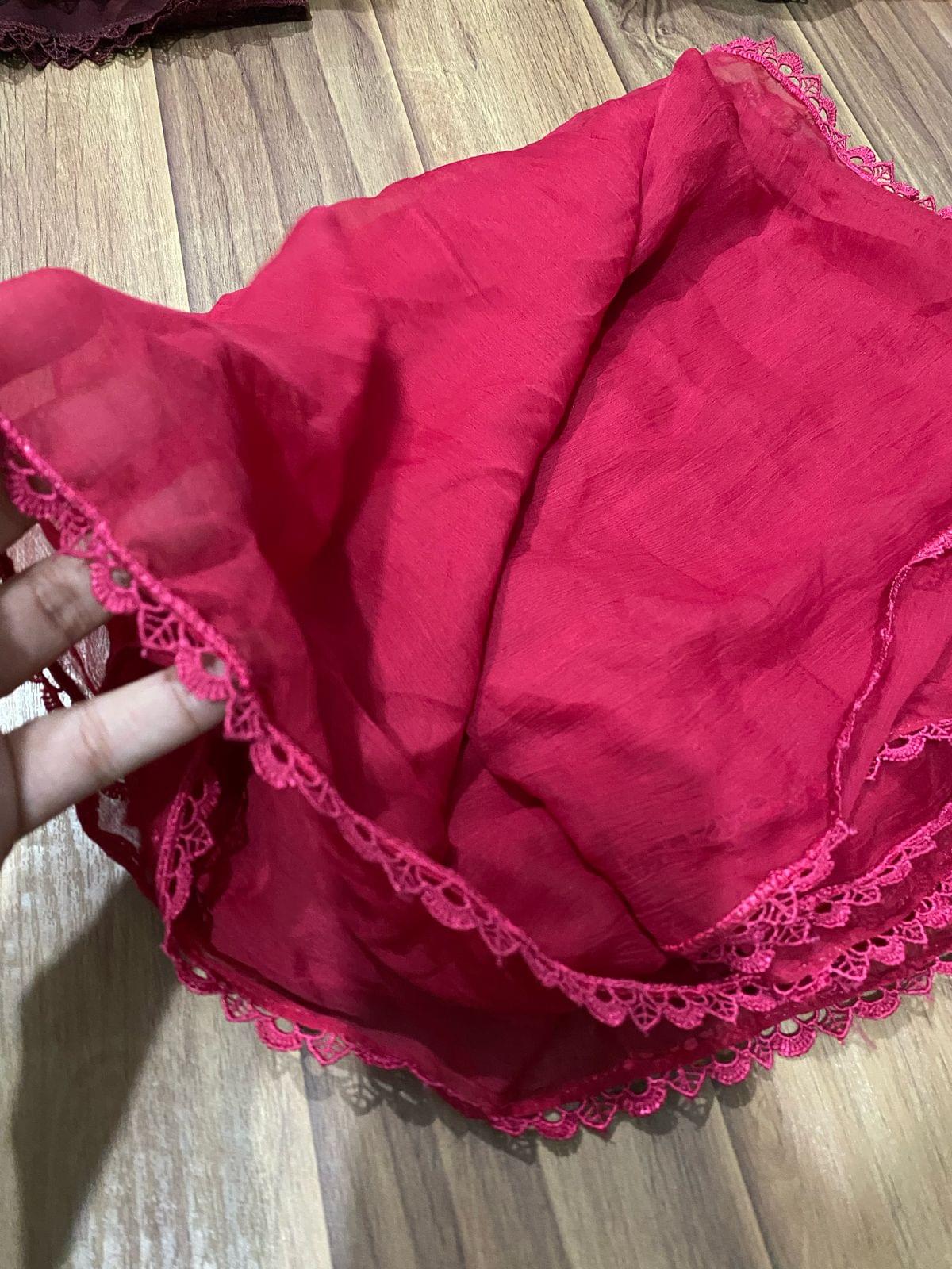 Laced chiffon dupattas