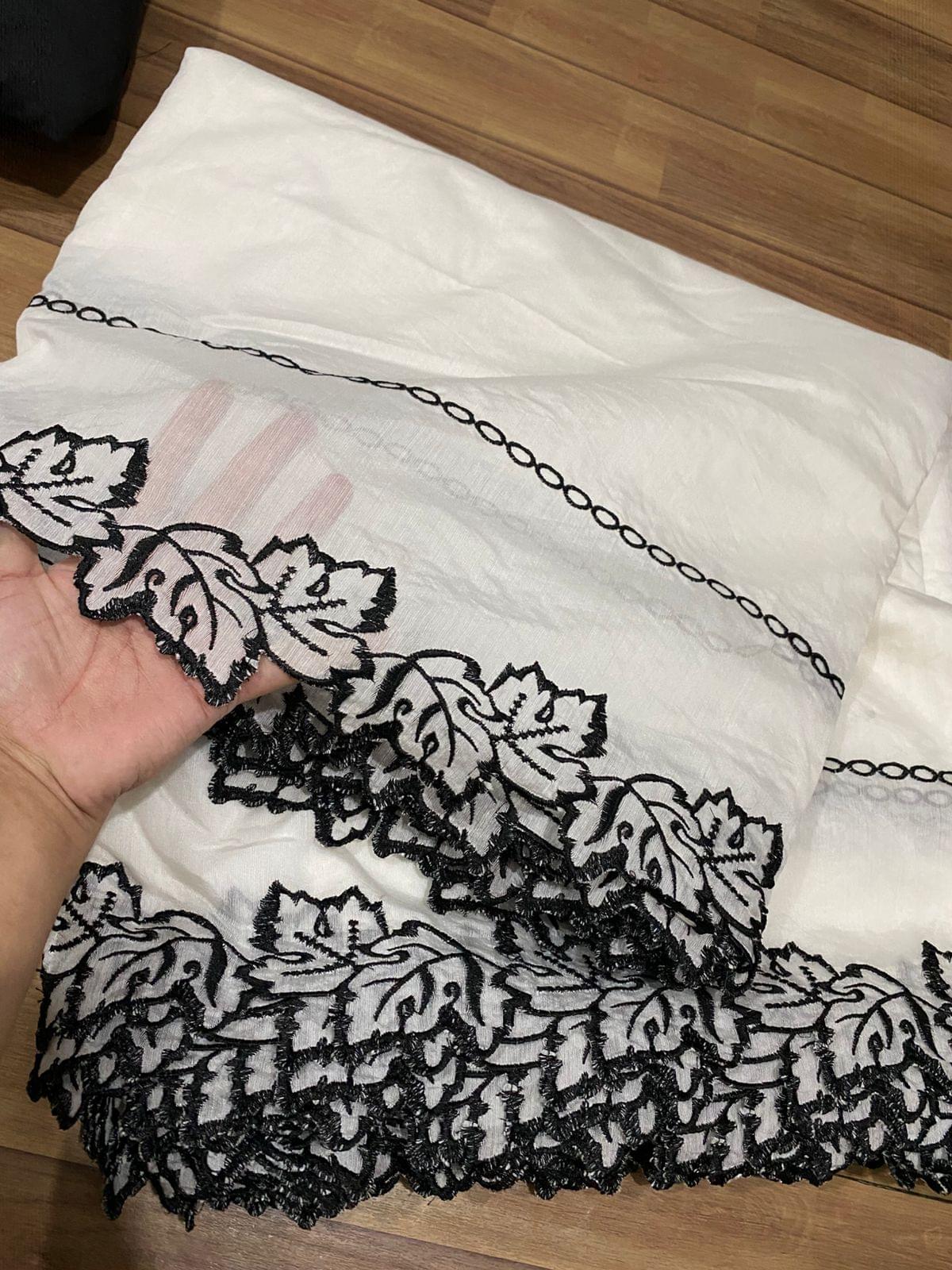 Voile lawn embroidered dupatta