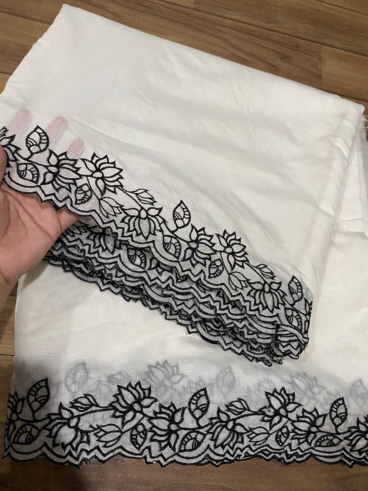 Voile lawn embroidered dupatta