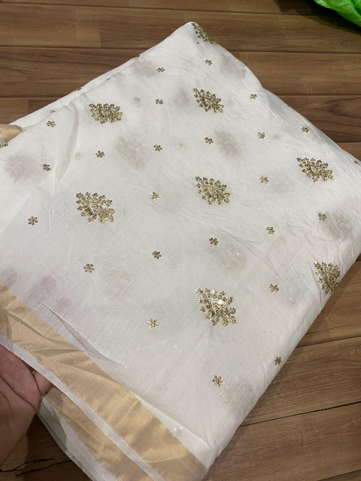 Voile lawn embroidered dupatta