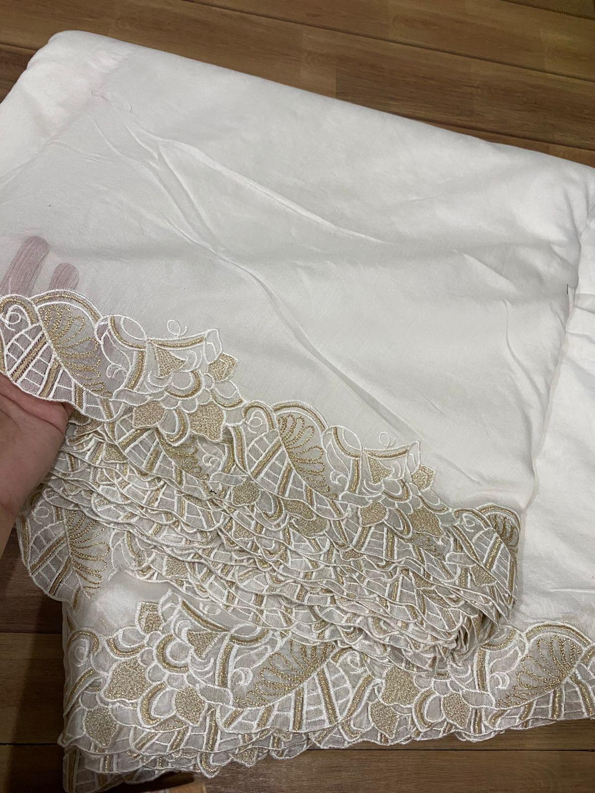 Voile lawn embroidered dupatta