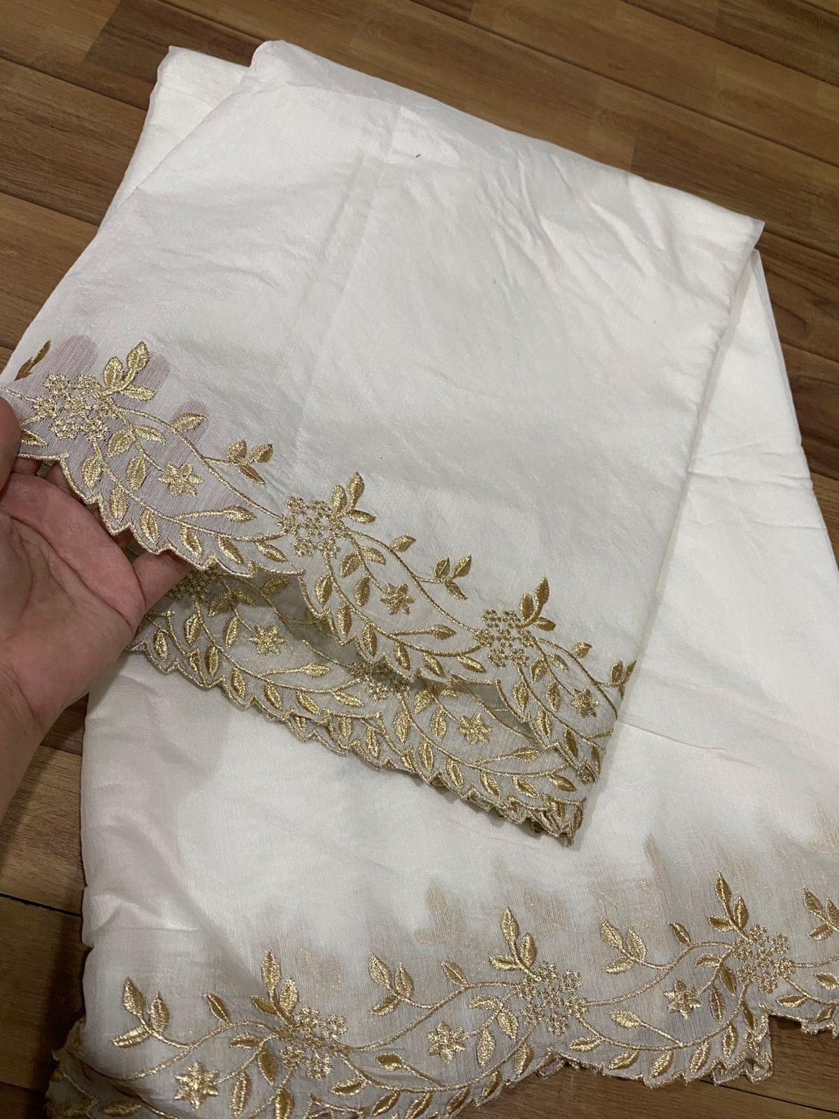 Voile lawn embroidered dupatta