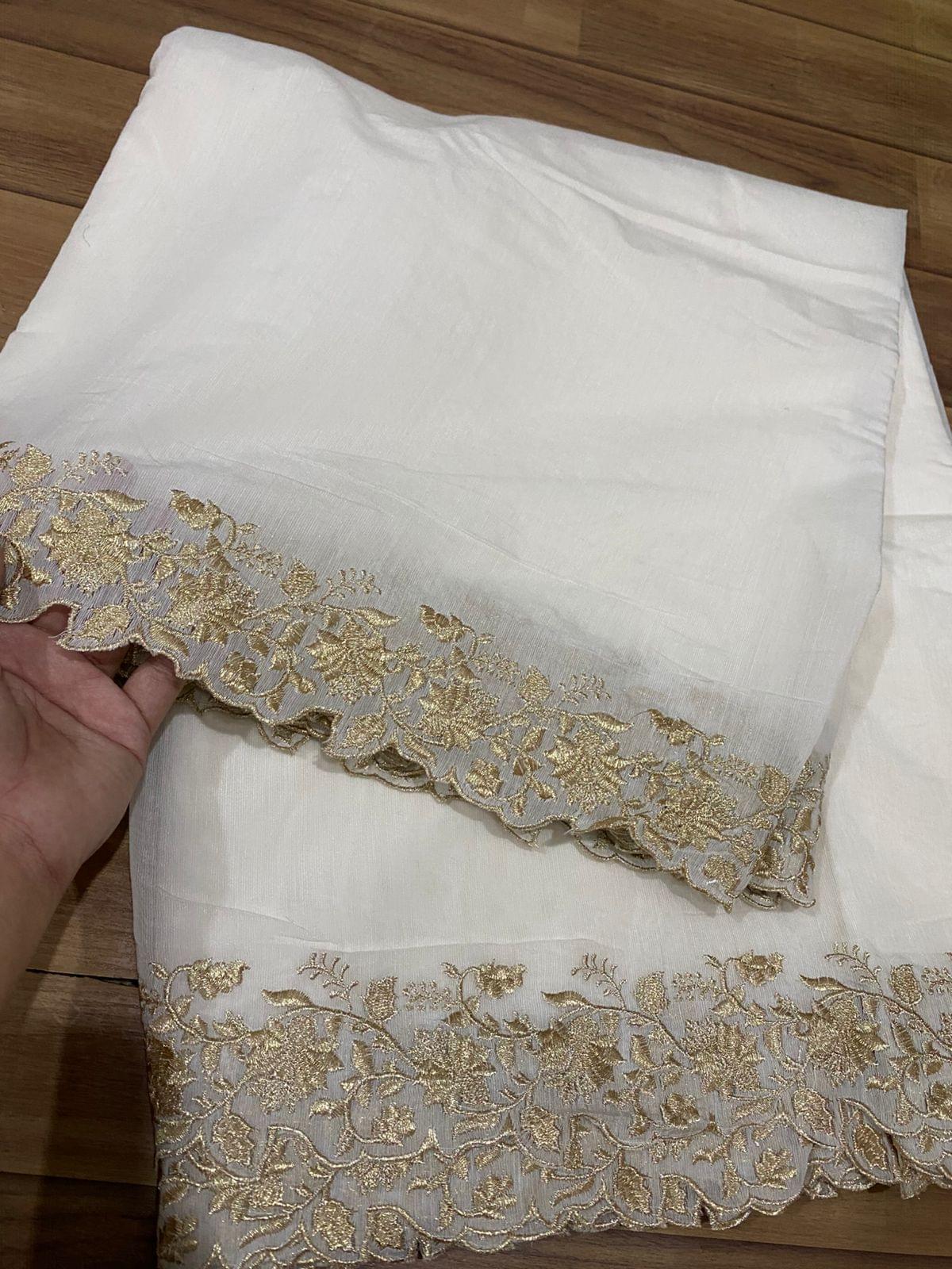 Voile lawn embroidered dupatta