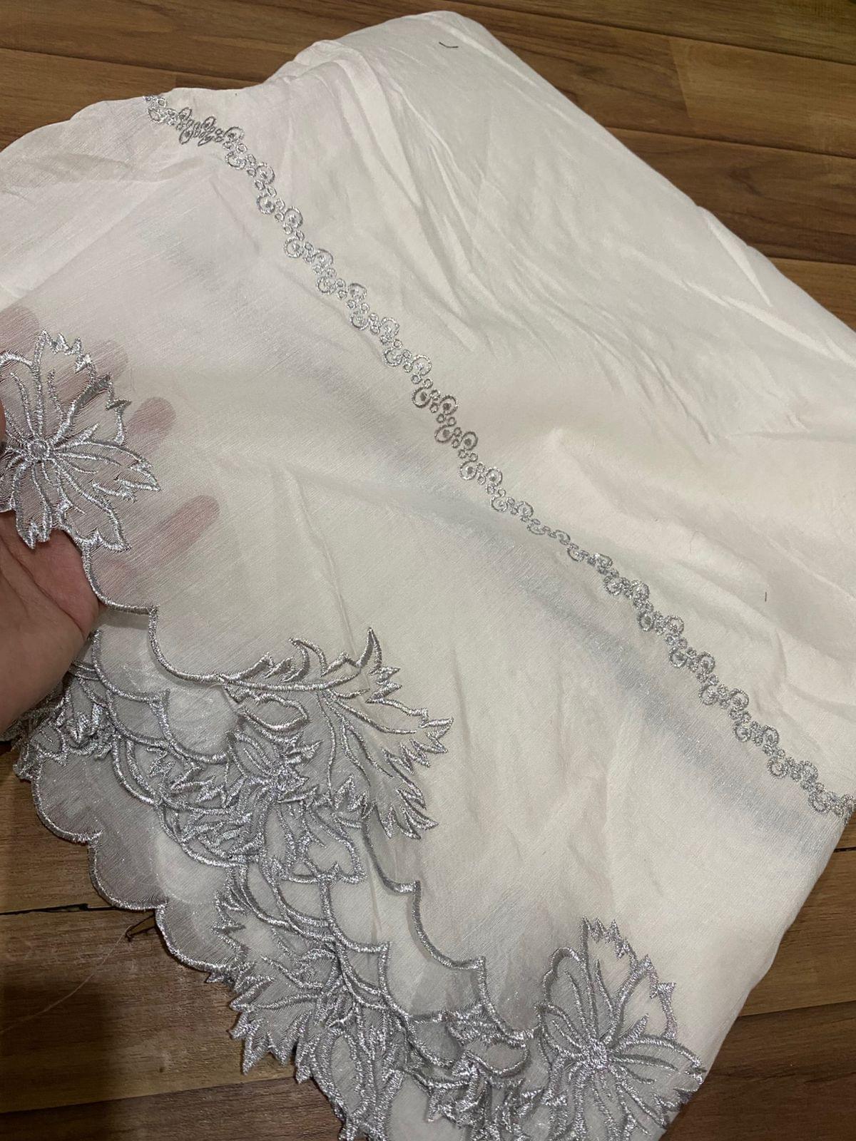 Voile lawn embroidered dupatta