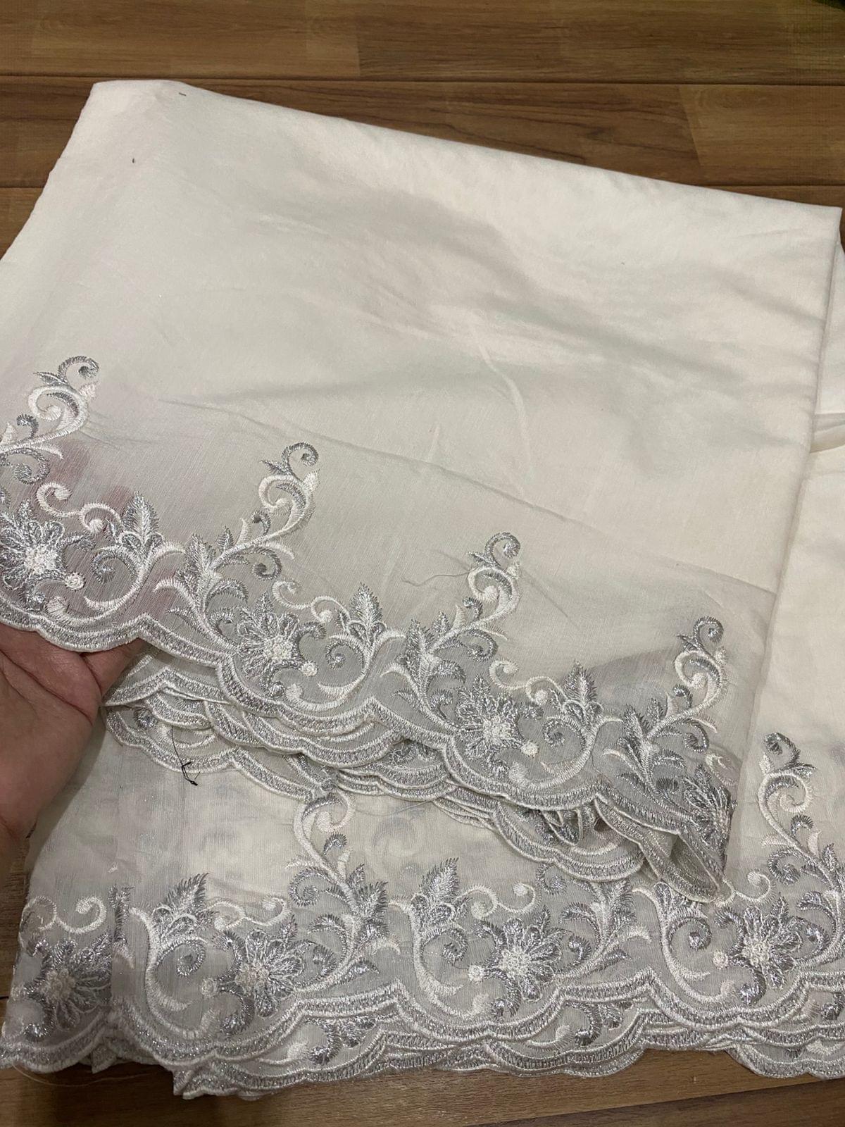 Voile lawn embroidered dupatta