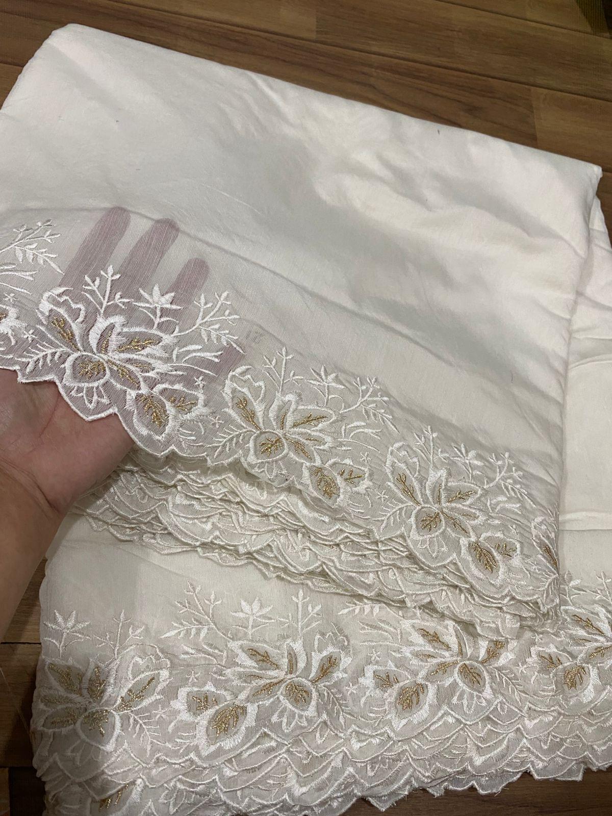 Voile lawn embroidered dupatta