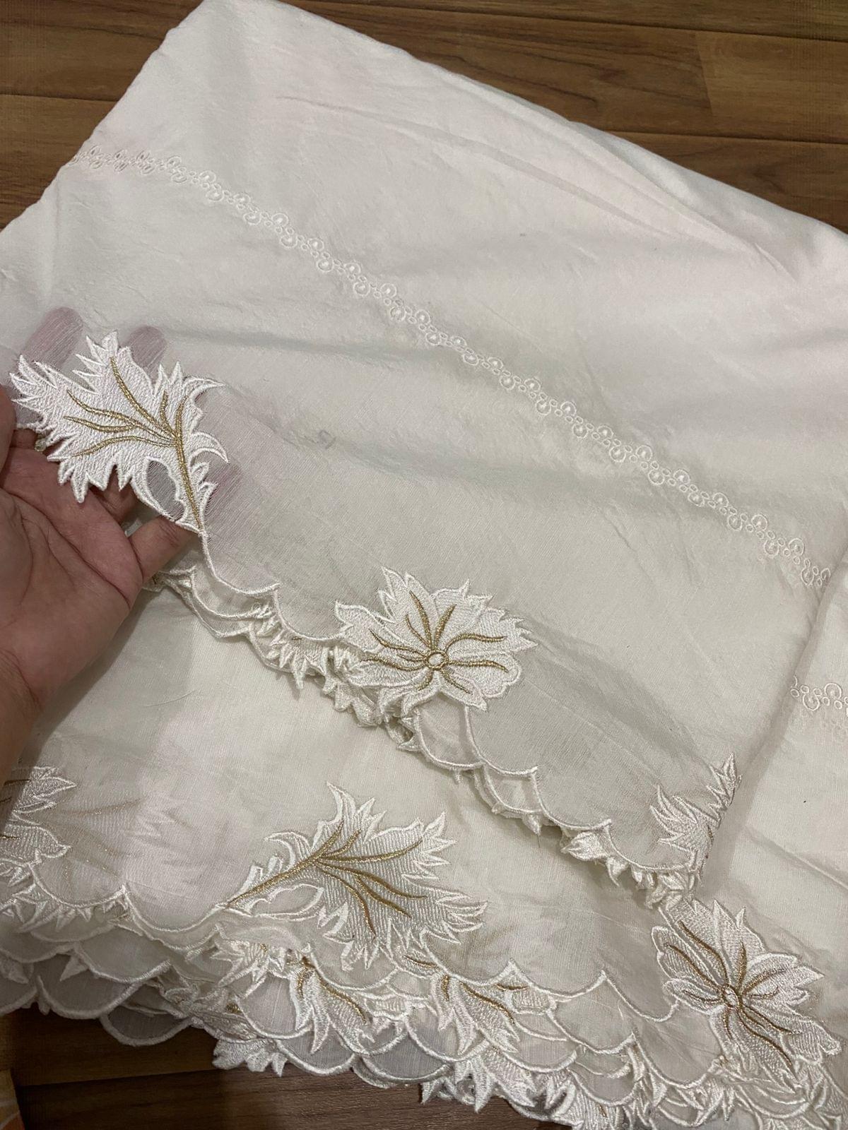 Voile lawn embroidered dupatta