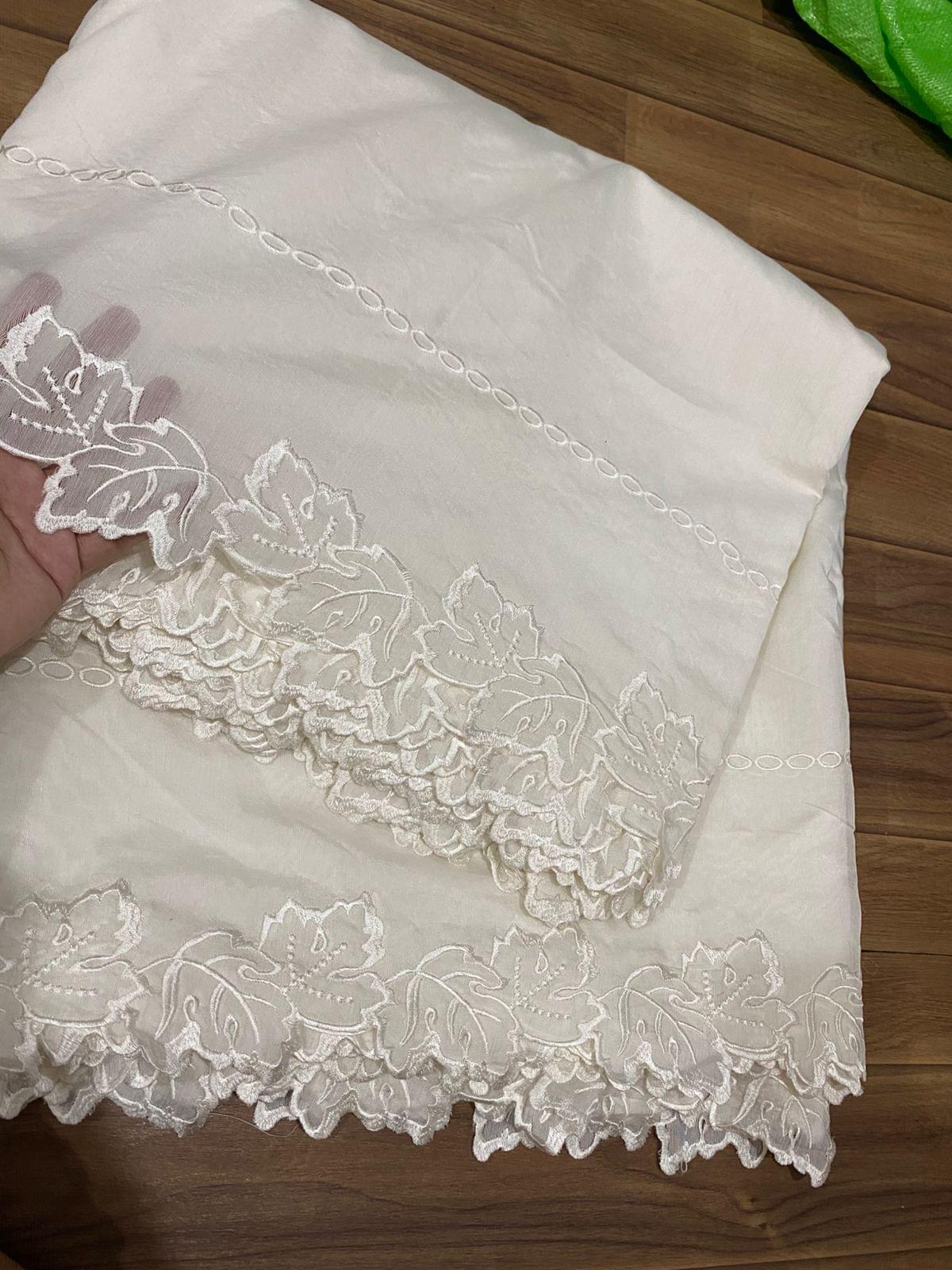 Voile lawn embroidered dupatta