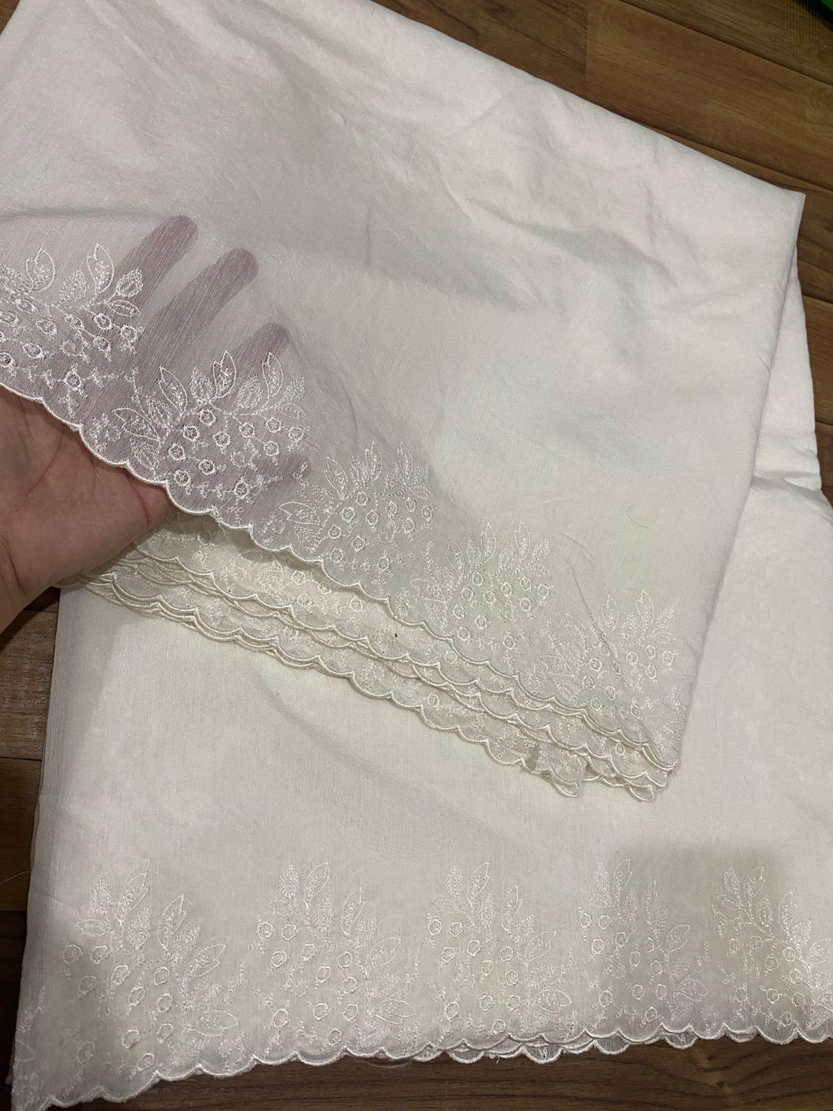 Voile lawn embroidered dupatta