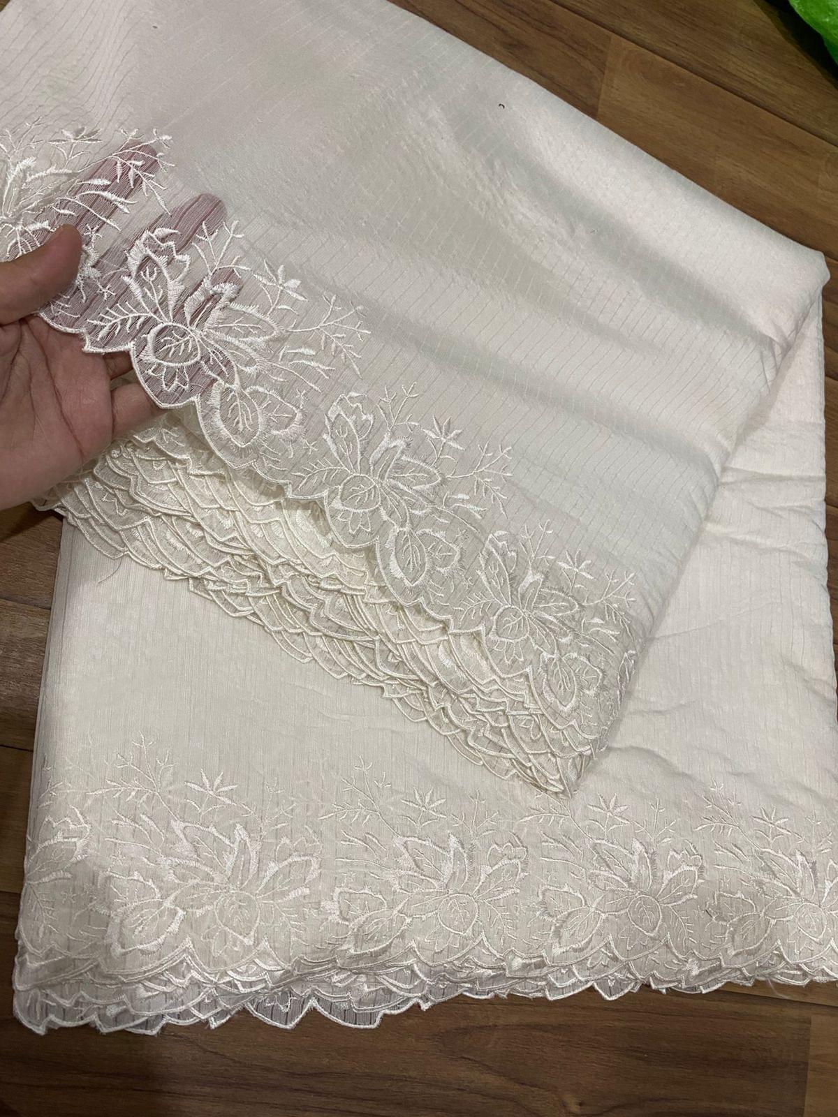 Voile lawn embroidered dupatta