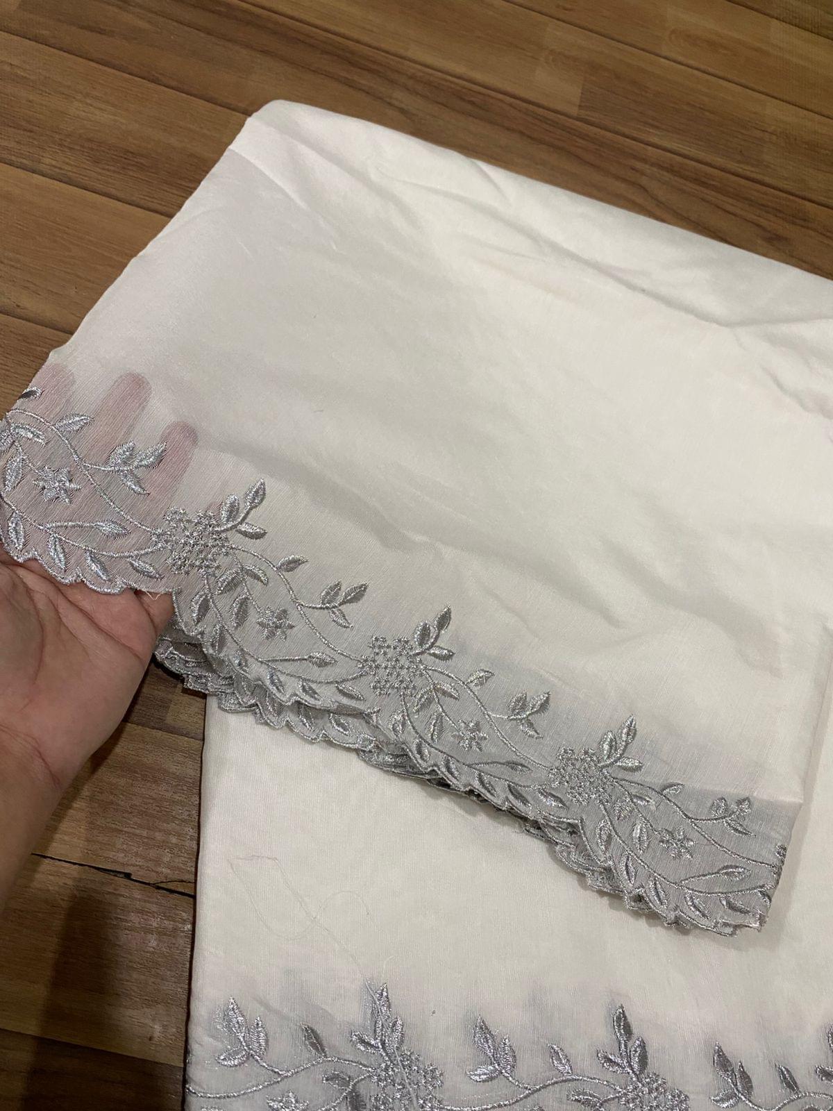 Voile lawn embroidered dupatta