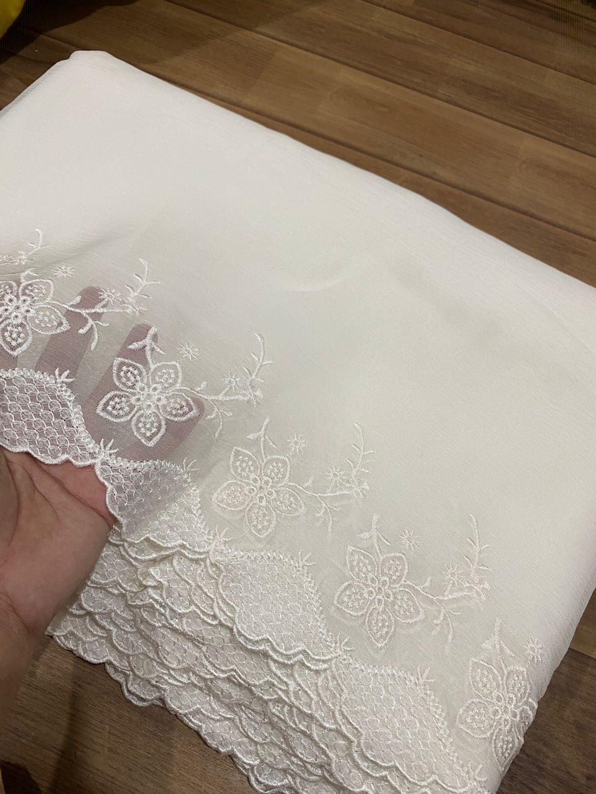 Semi pure chiffon embroidered dupatta