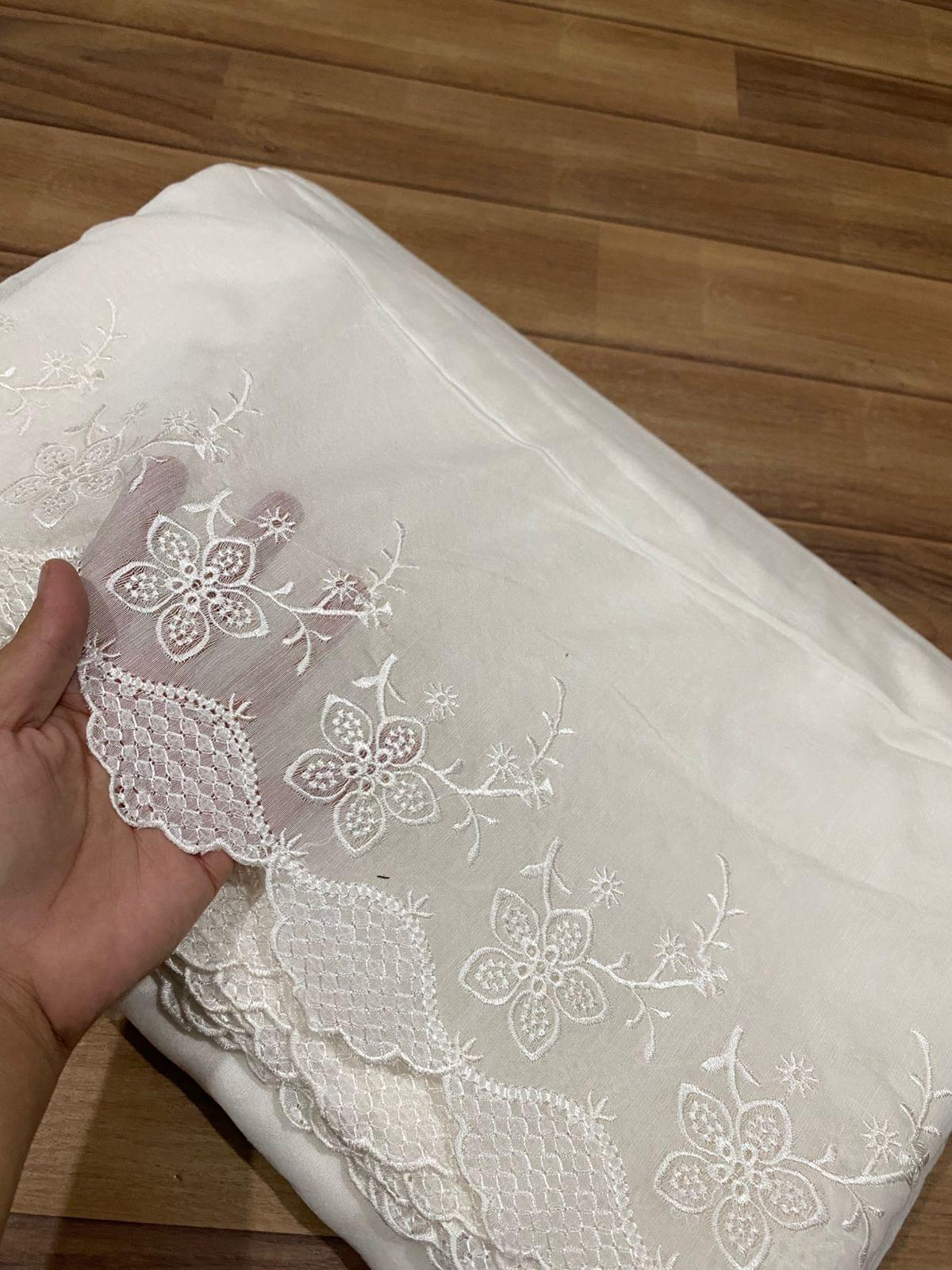 Voile lawn embroidered dupatta