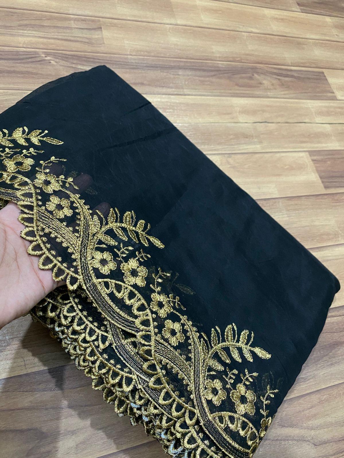 Voile lawn embroidered dupatta