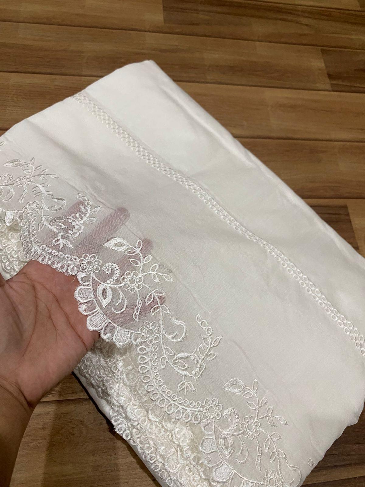 Voile lawn embroidered dupatta