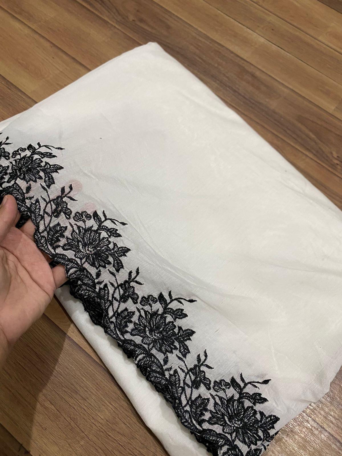 Voile lawn embroidered dupatta