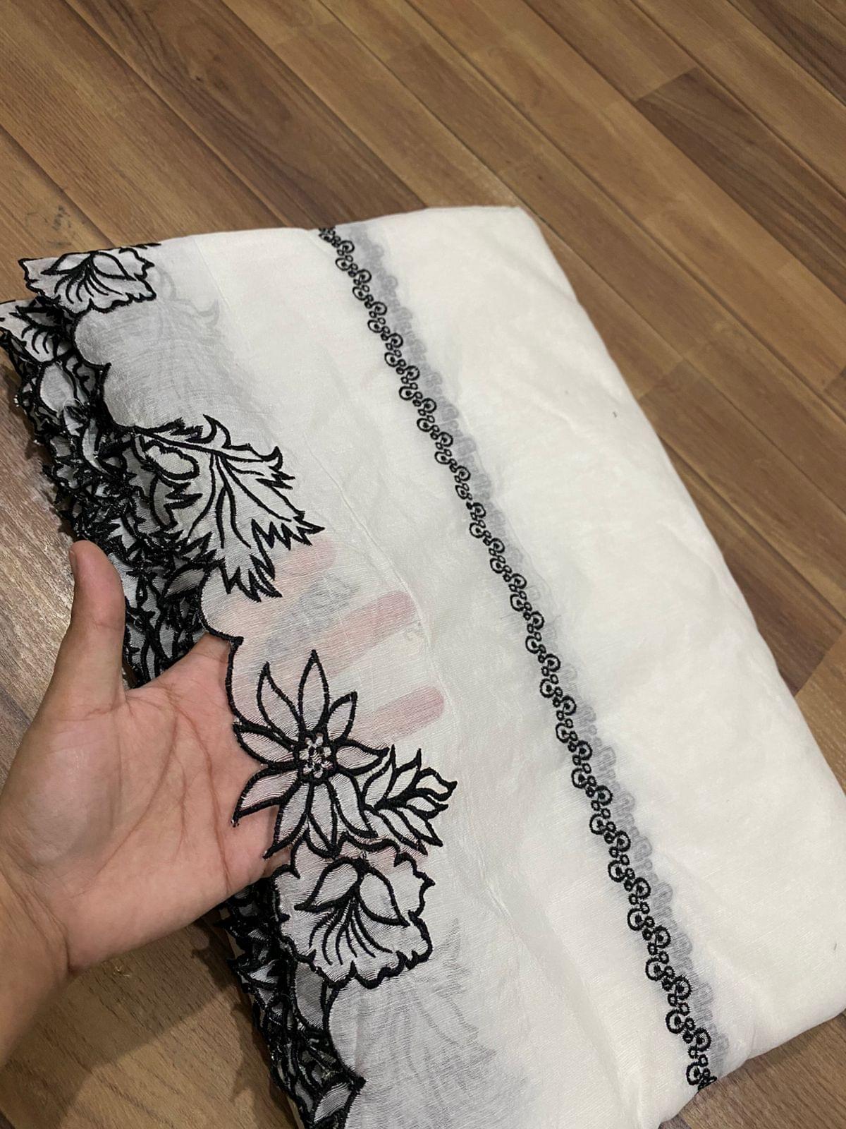 Voile lawn embroidered dupatta