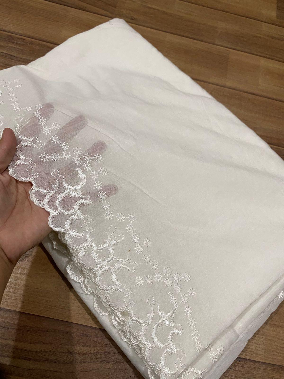 Voile lawn embroidered dupatta