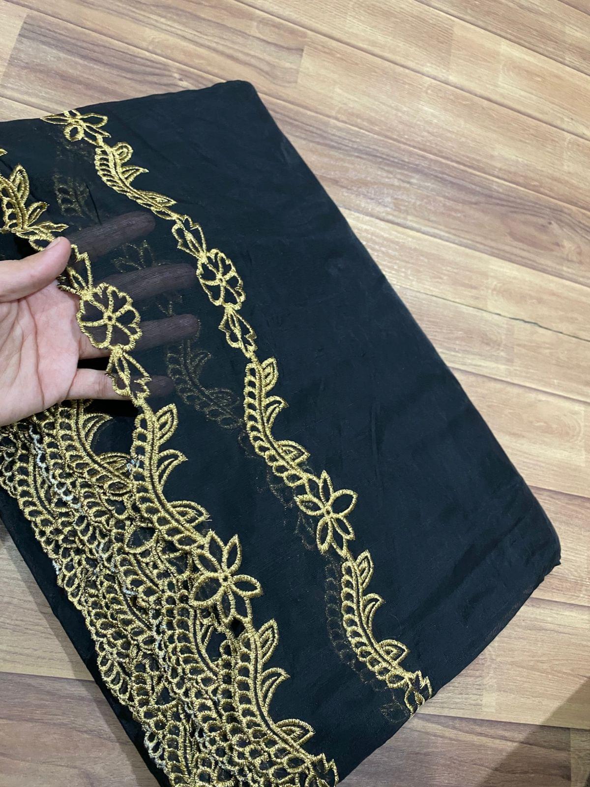 Voile lawn embroidered dupatta