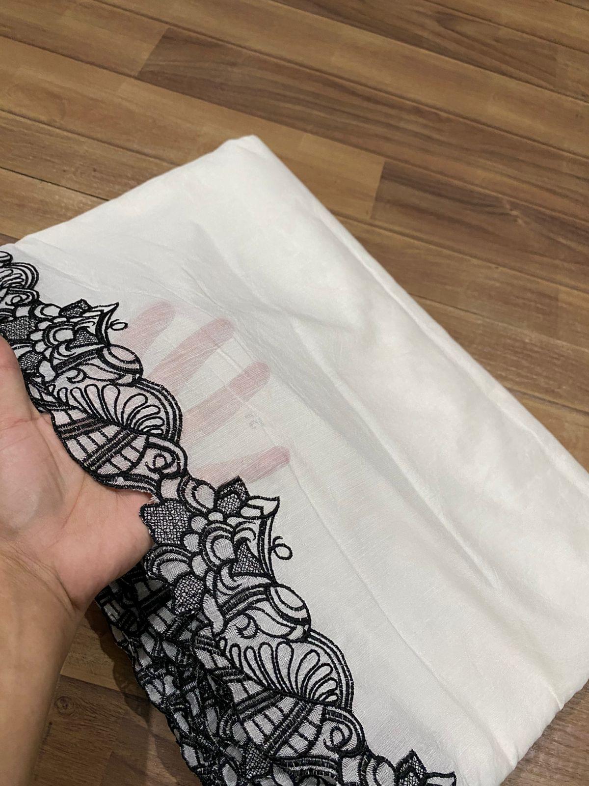 Voile lawn embroidered dupatta