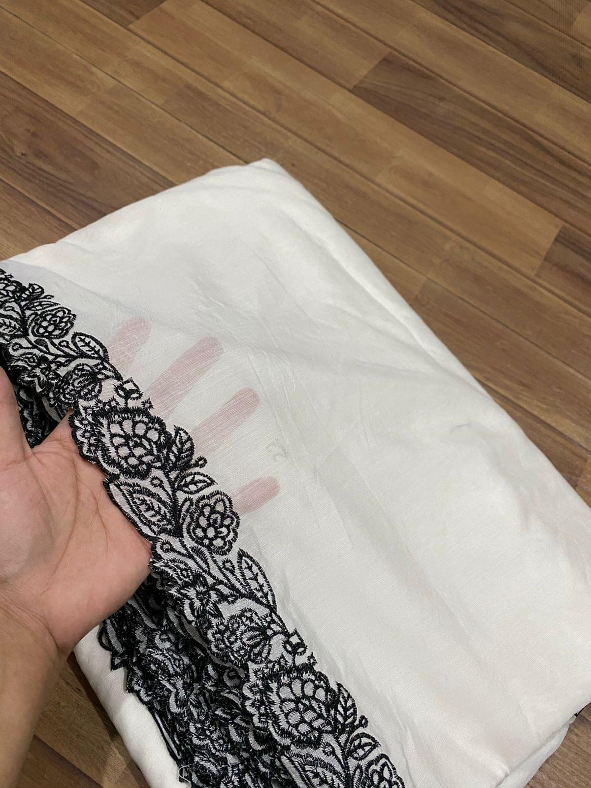 Voile lawn embroidered dupatta