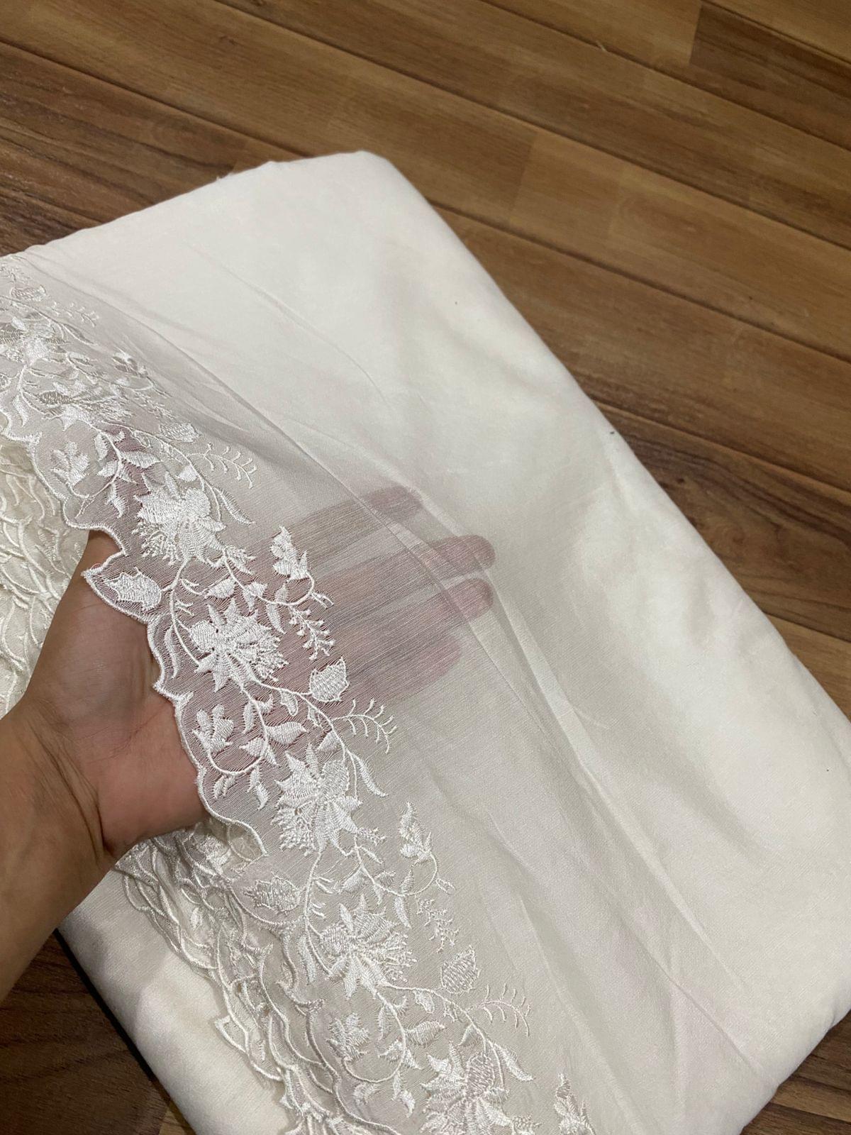 Voile lawn embroidered dupatta